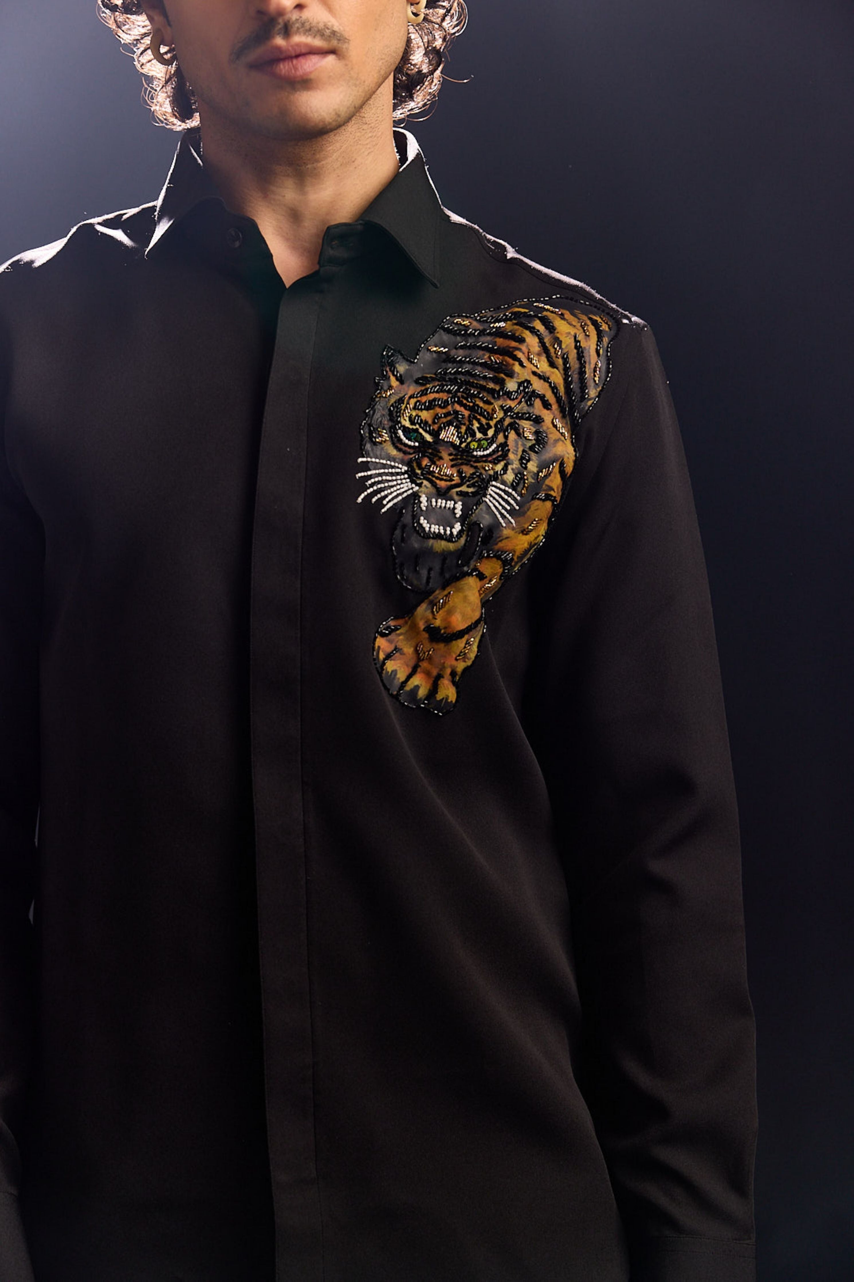 Tiger Embroidery Shirt