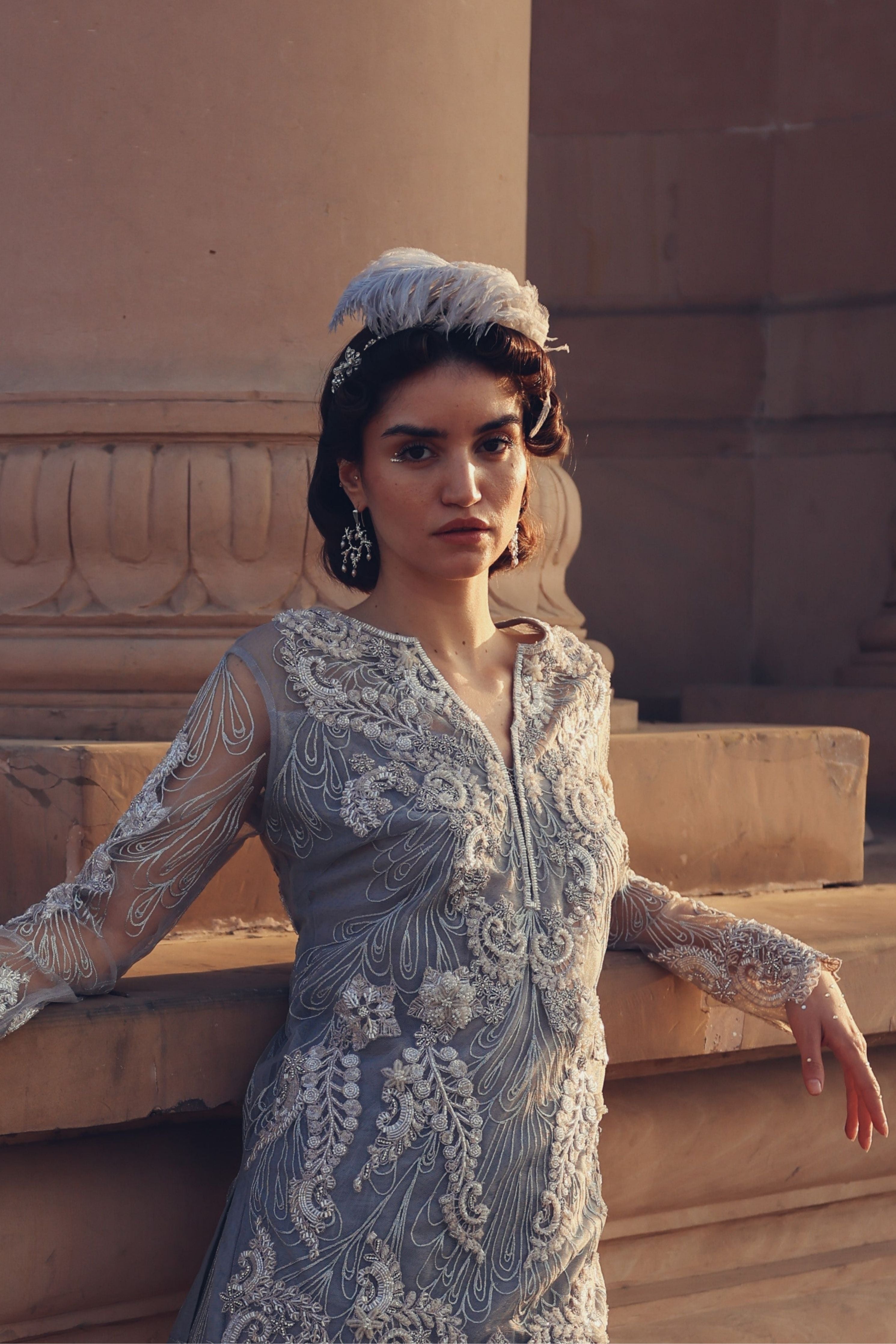 Untamed Pearl Drops Chandelier Earrings Silver