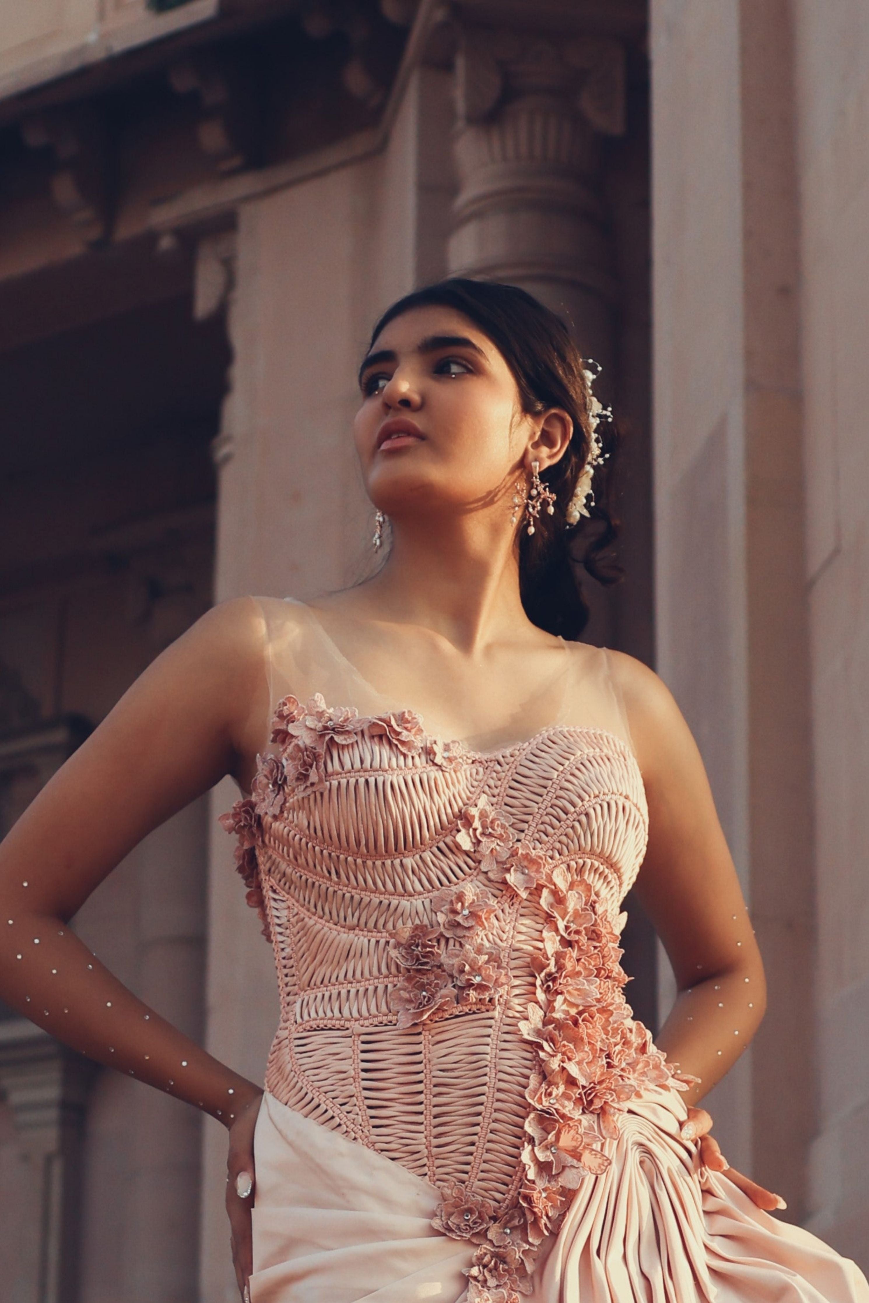 Untamed Pearl Drops Chandelier Earrings Rose Gold