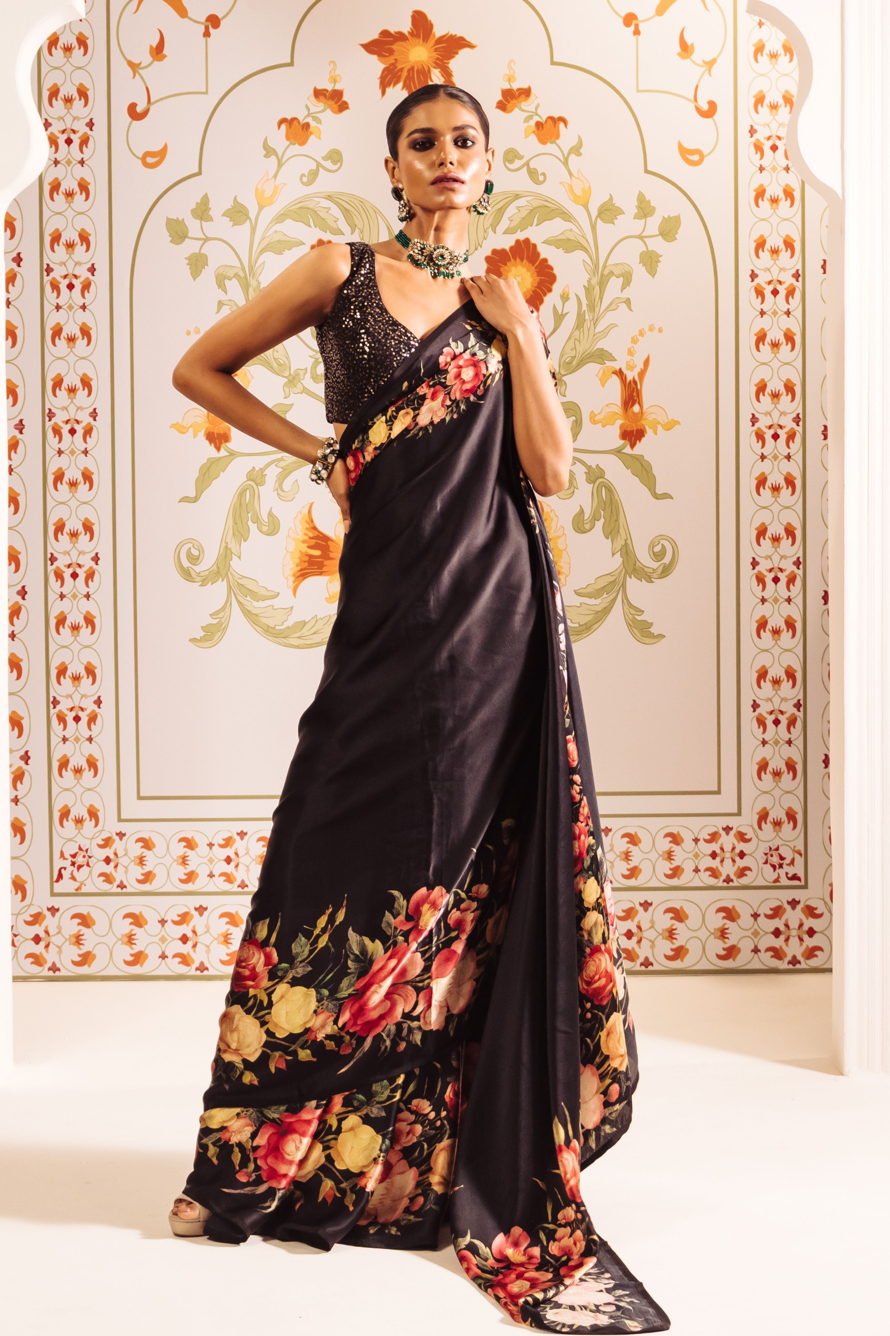 Uma Black Saree