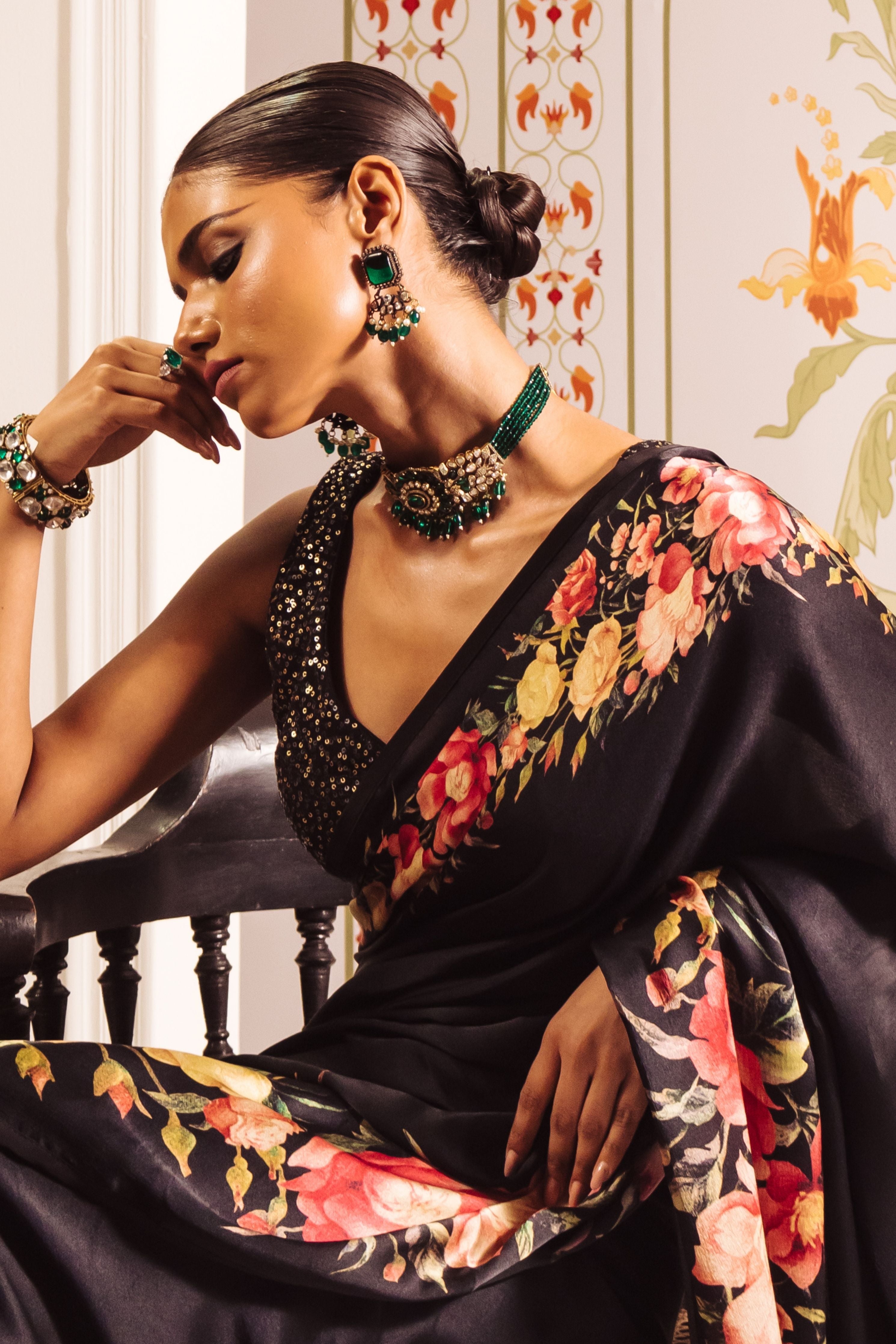 Uma Black Saree