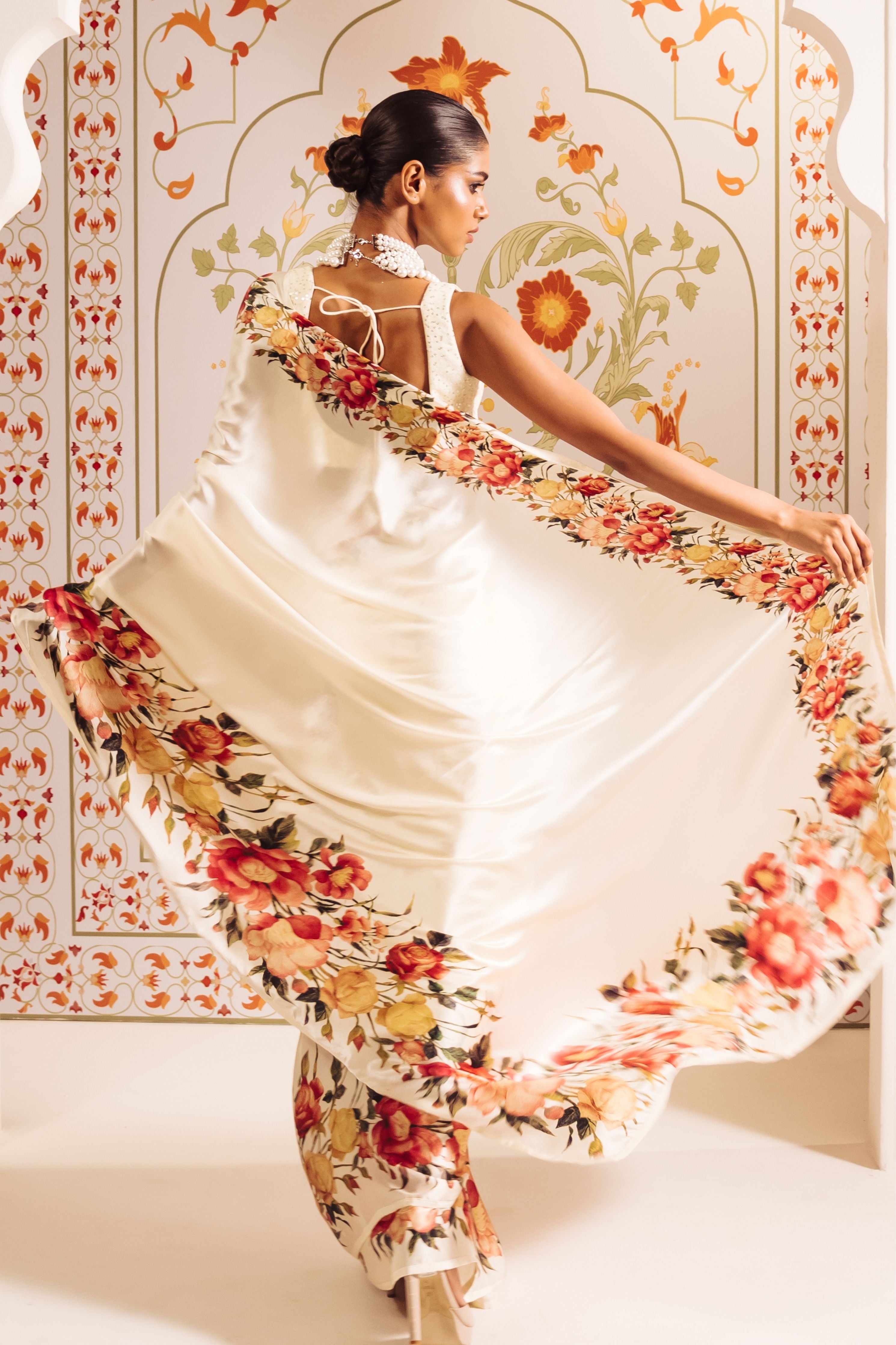 Uma White Saree