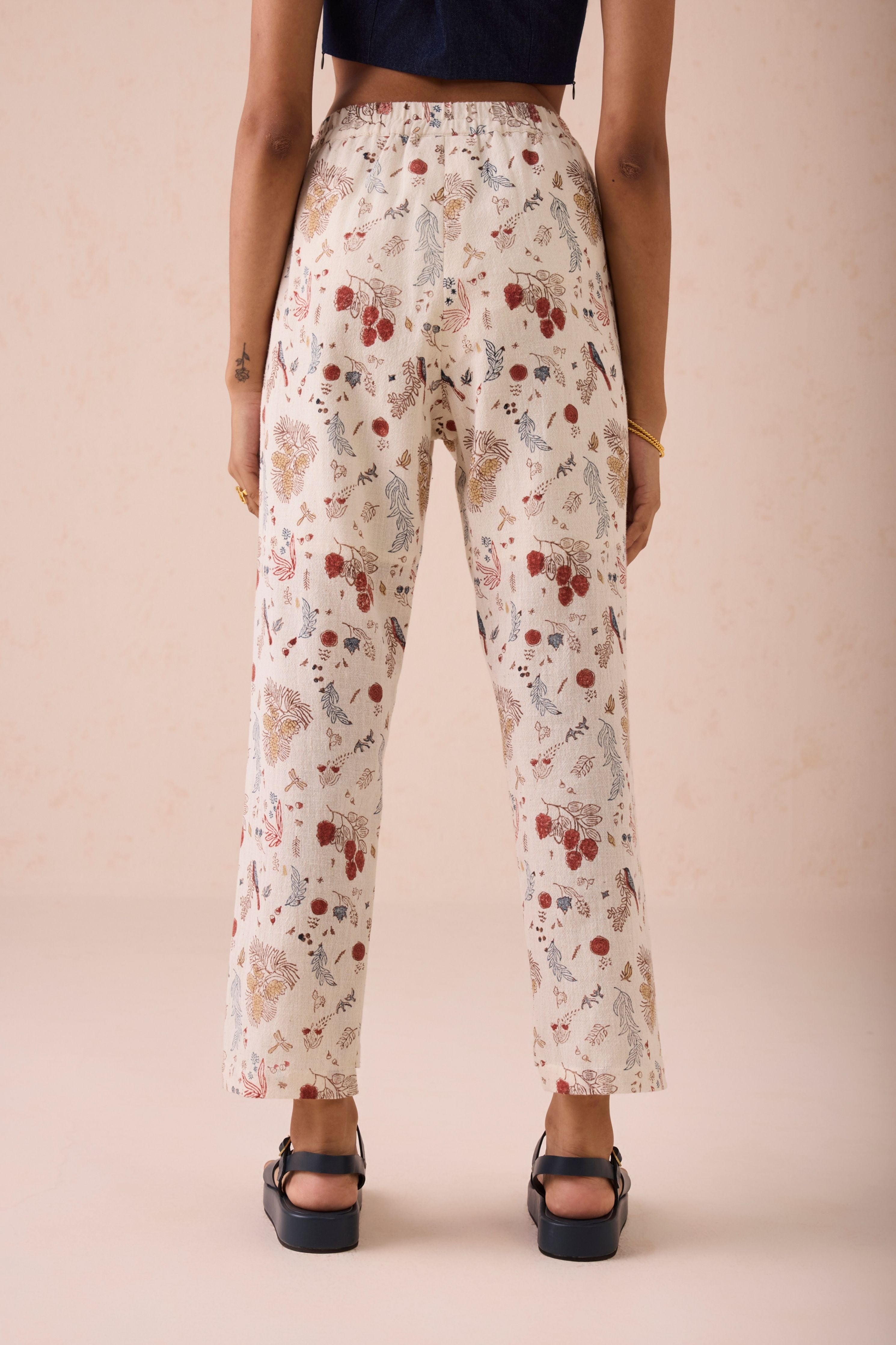 Under The Forest Sky Handspun Handwoven Organic Cotton Straight Trousers