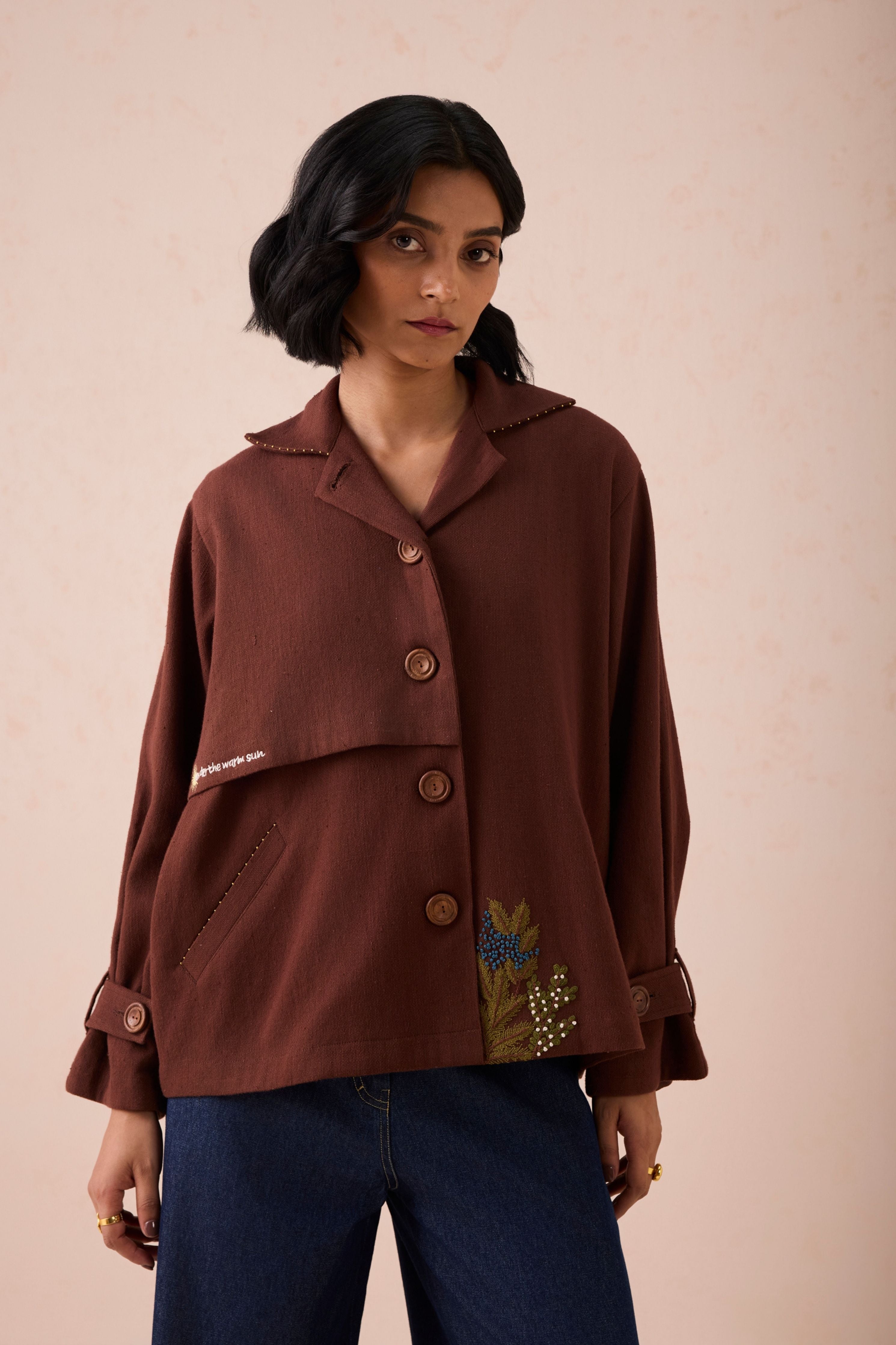 Under The Sun Handspun Handwoven Organic Cotton Trench Jacket