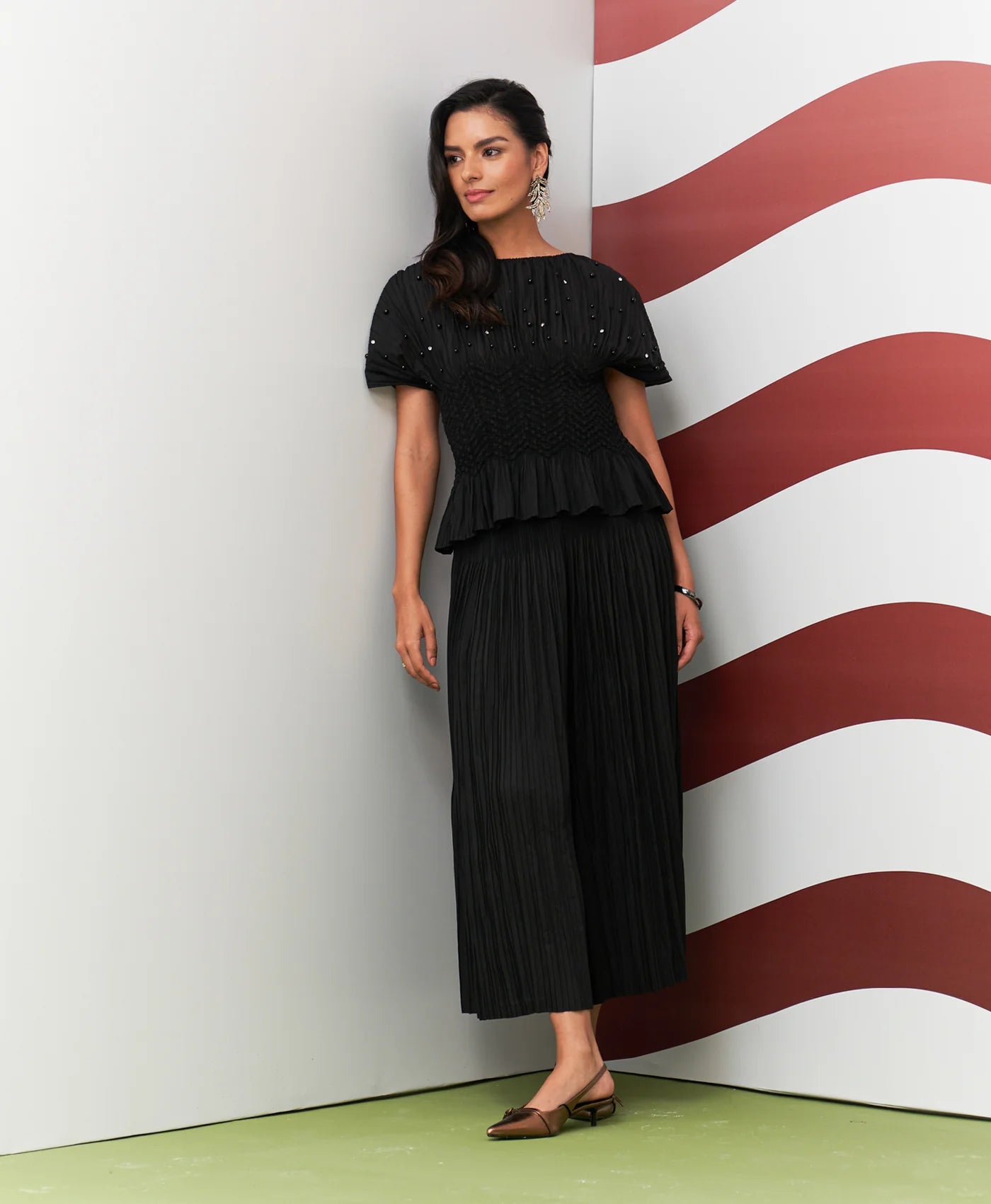 BLACK WEAVA CO-ORD SET