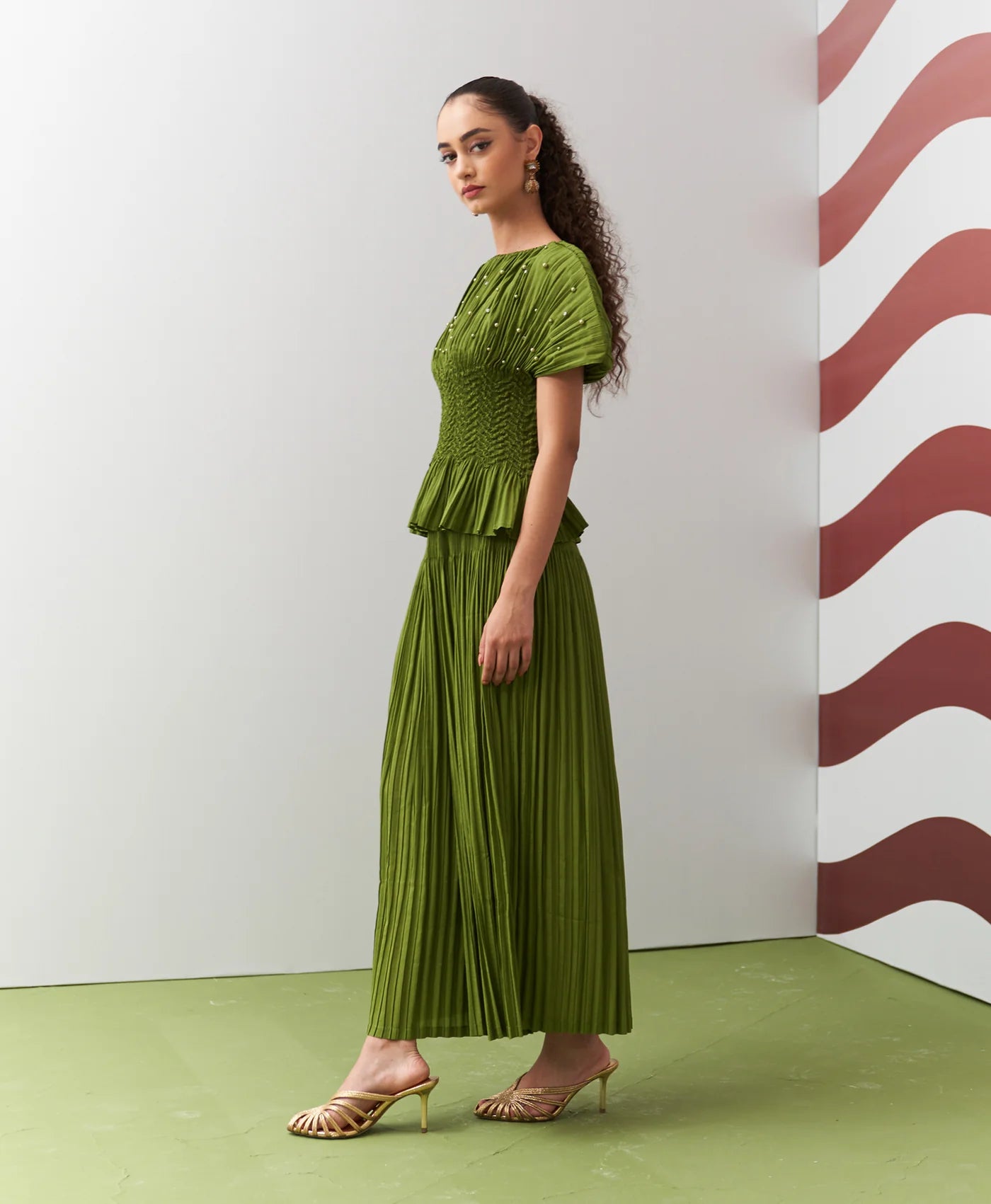 LIME GREEN WEAVA CO-ORD SET