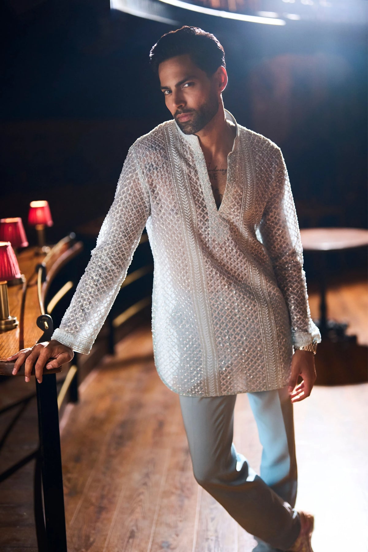 Reverse sky kurta set