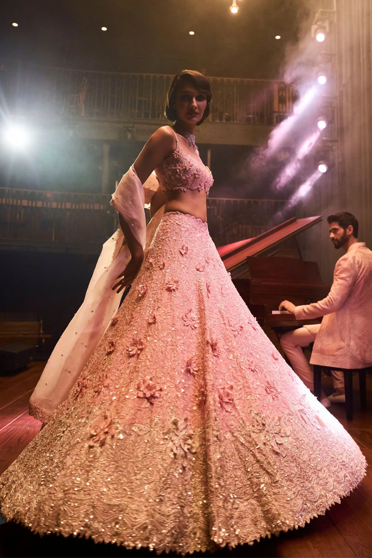 Pink Moonstone Lehenga Set