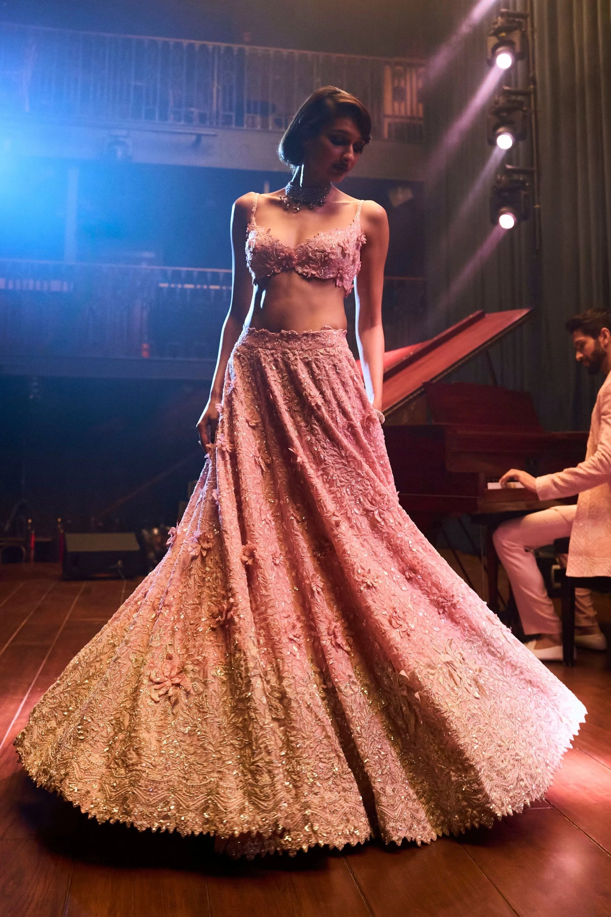 Pink Moonstone Lehenga Set
