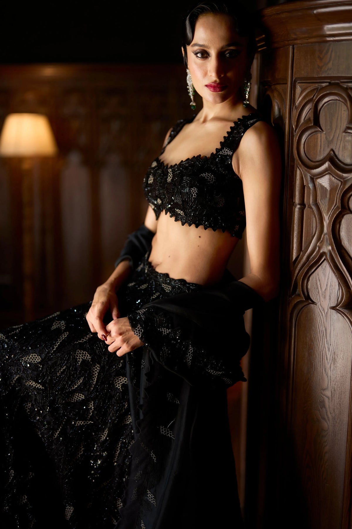 Noir Jardin Lehenga Set
