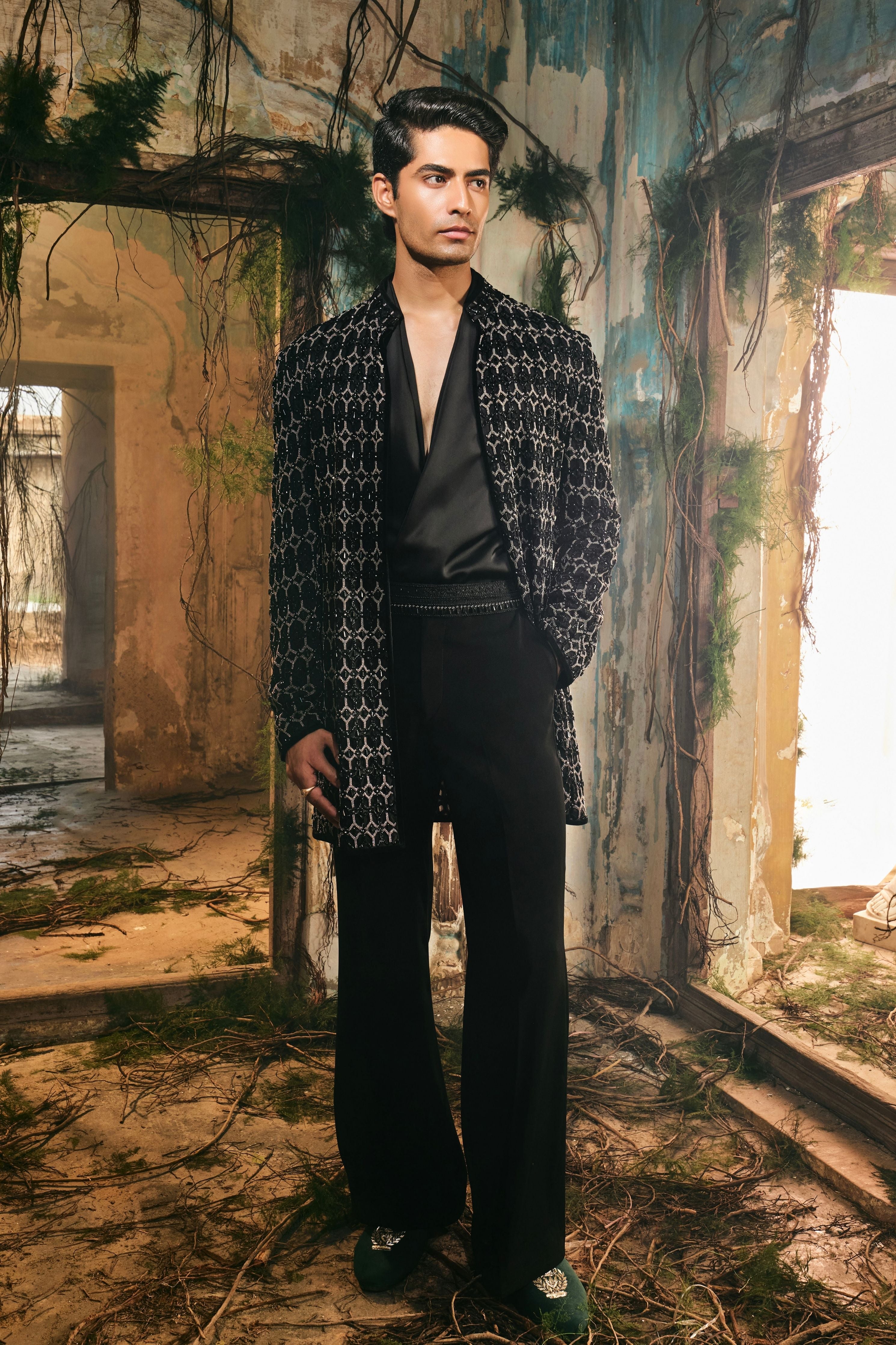 Shadow Mosaic Open Jacket Set