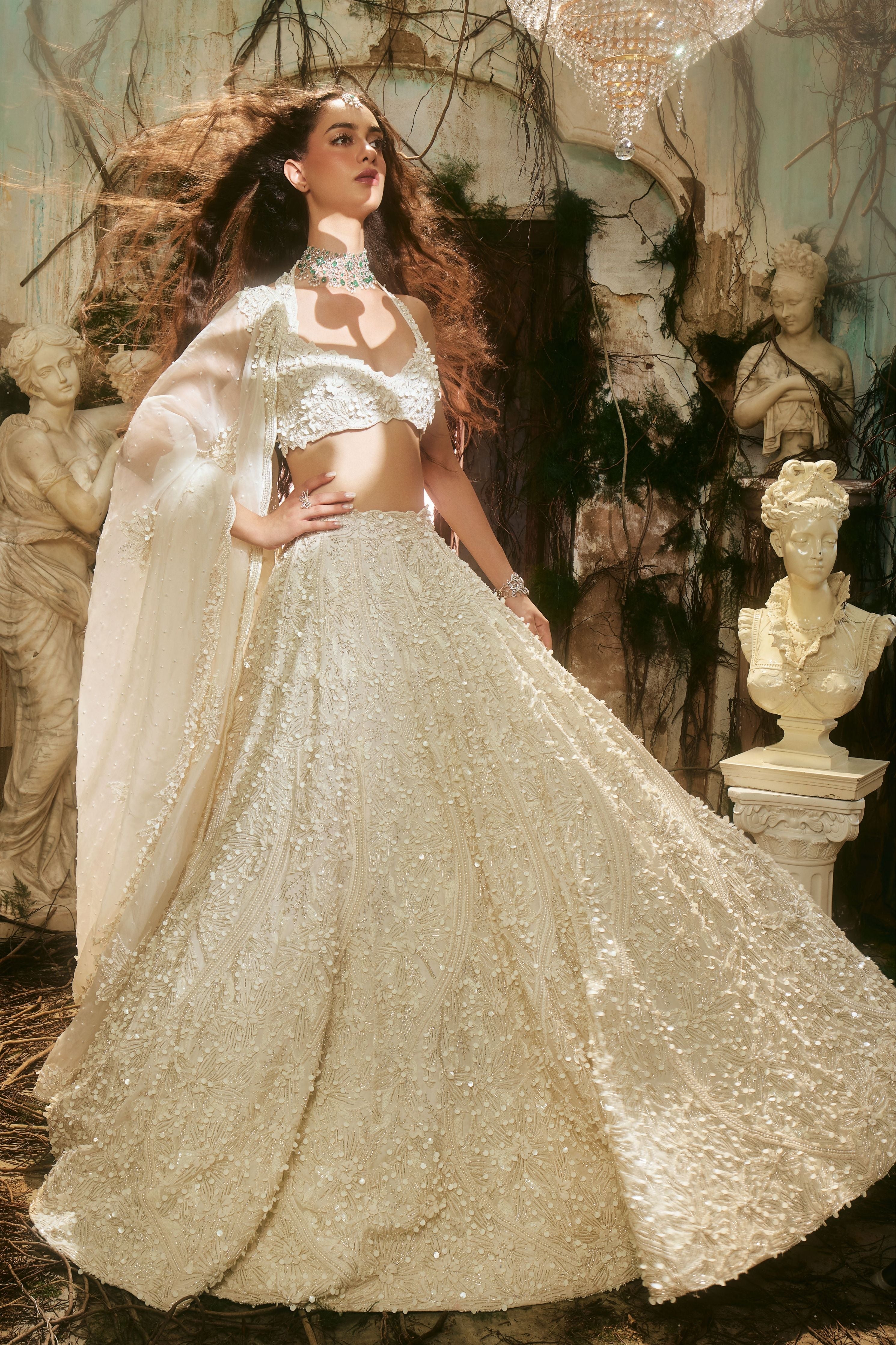 Cascade lehenga set