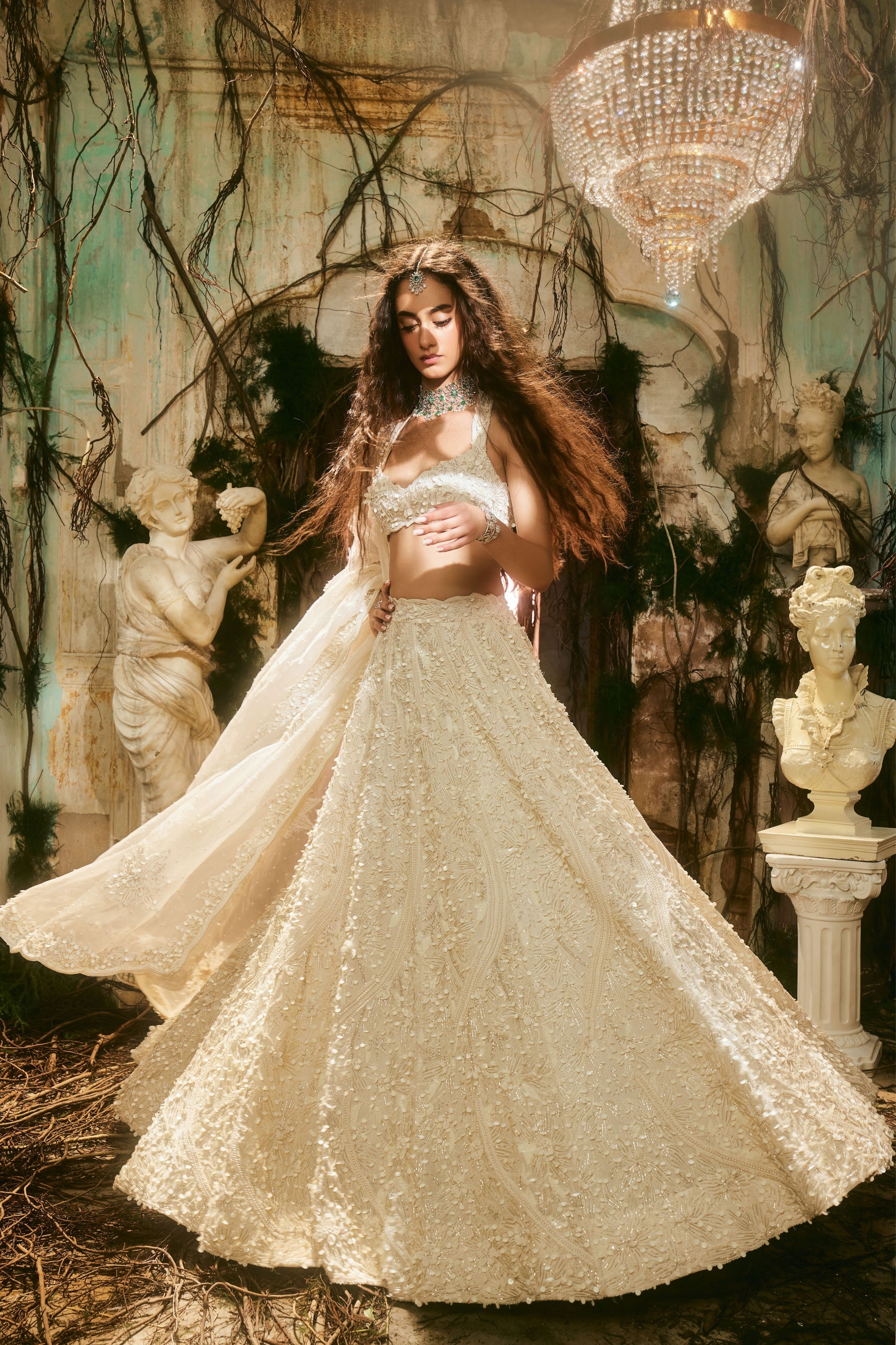 Cascade lehenga set