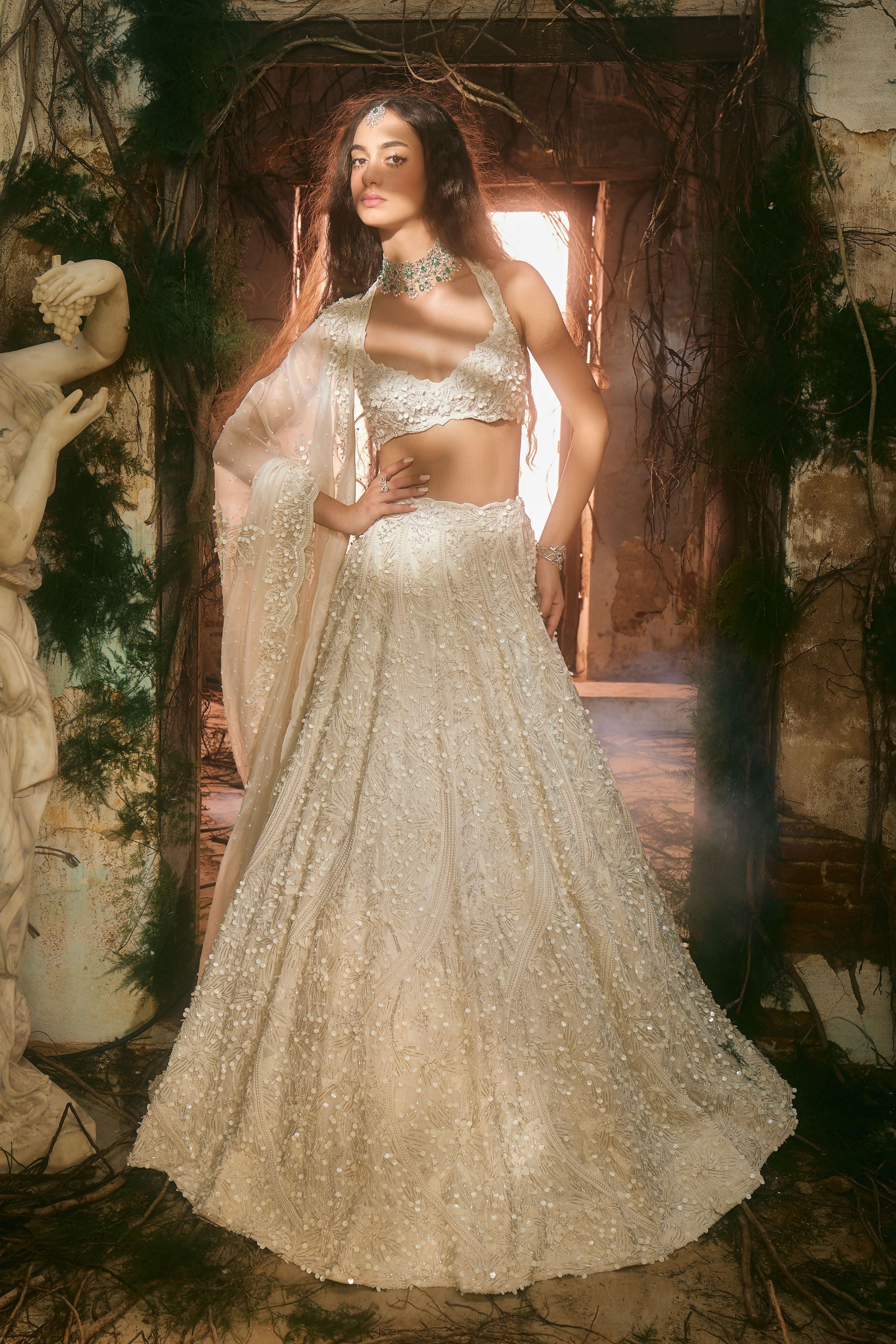 Cascade lehenga set