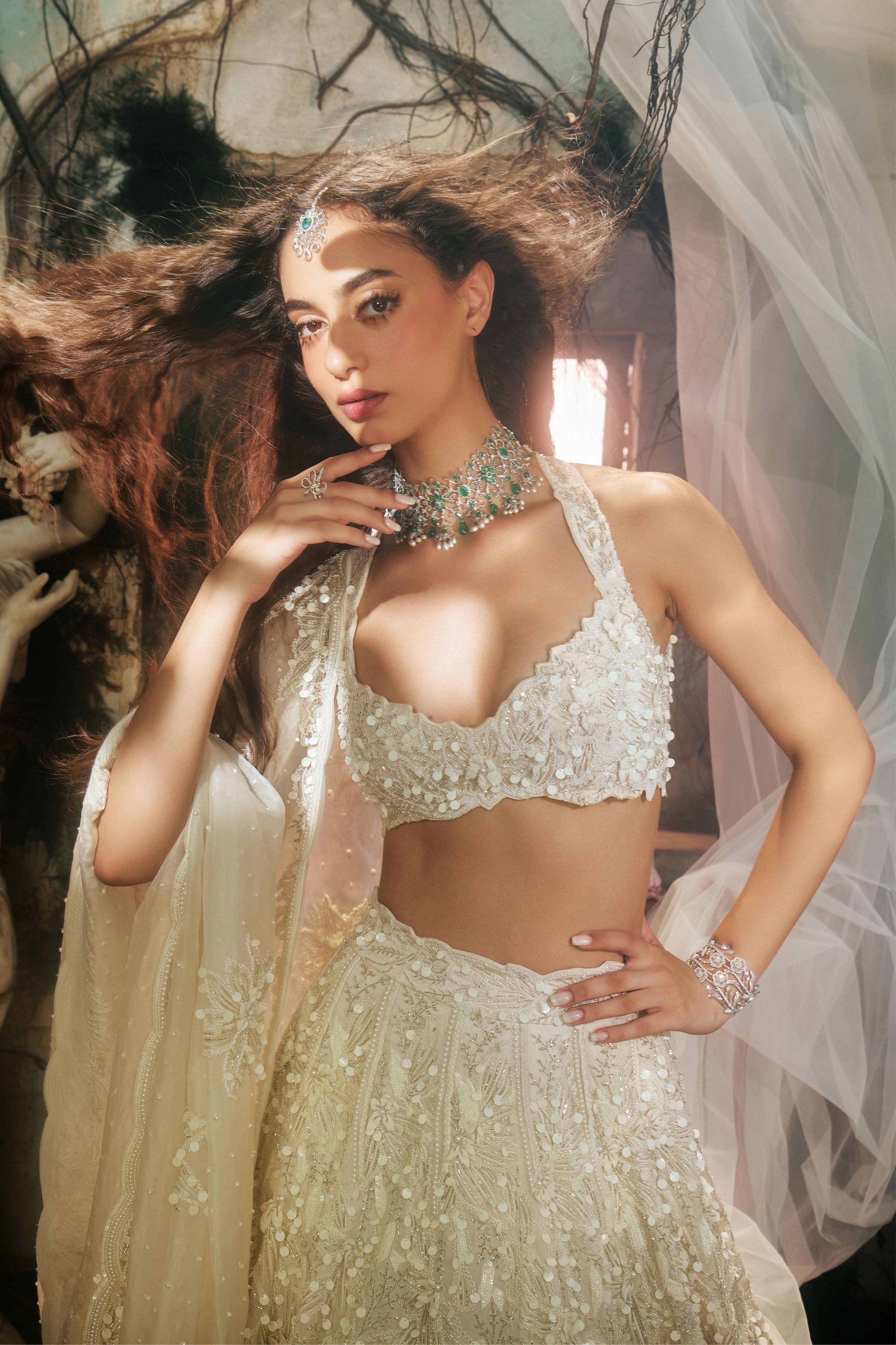 Cascade lehenga set