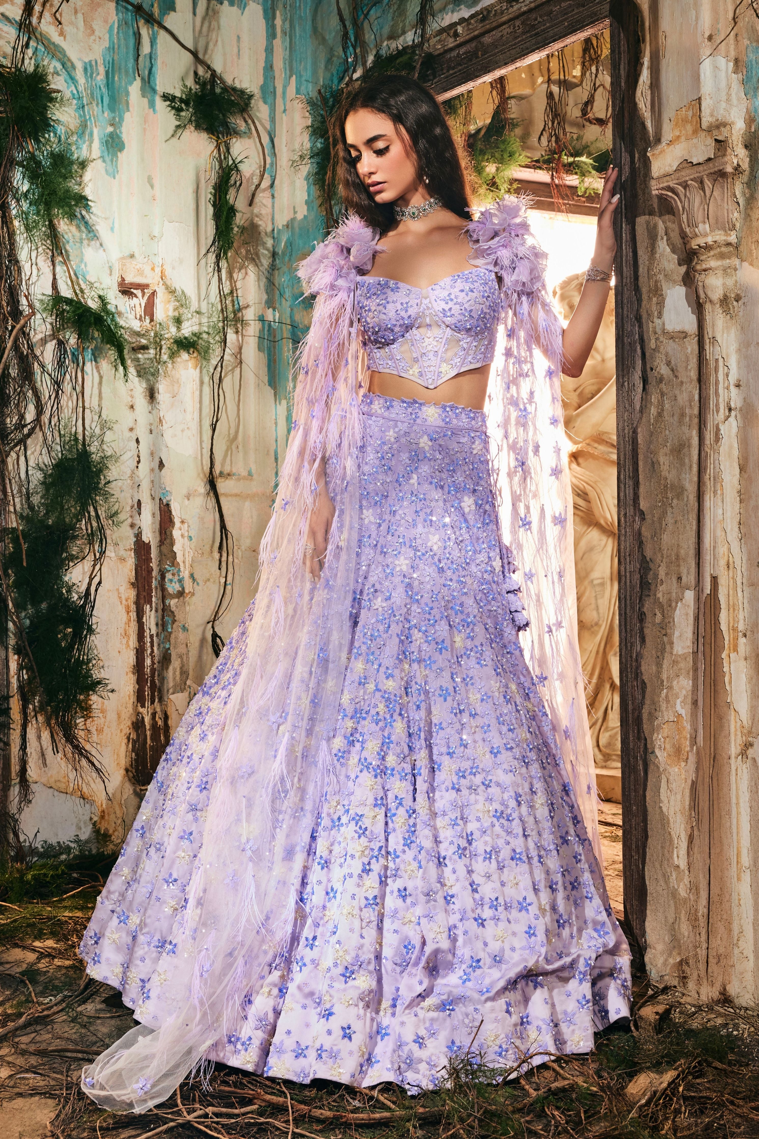 Amethyst bloom lehenga set