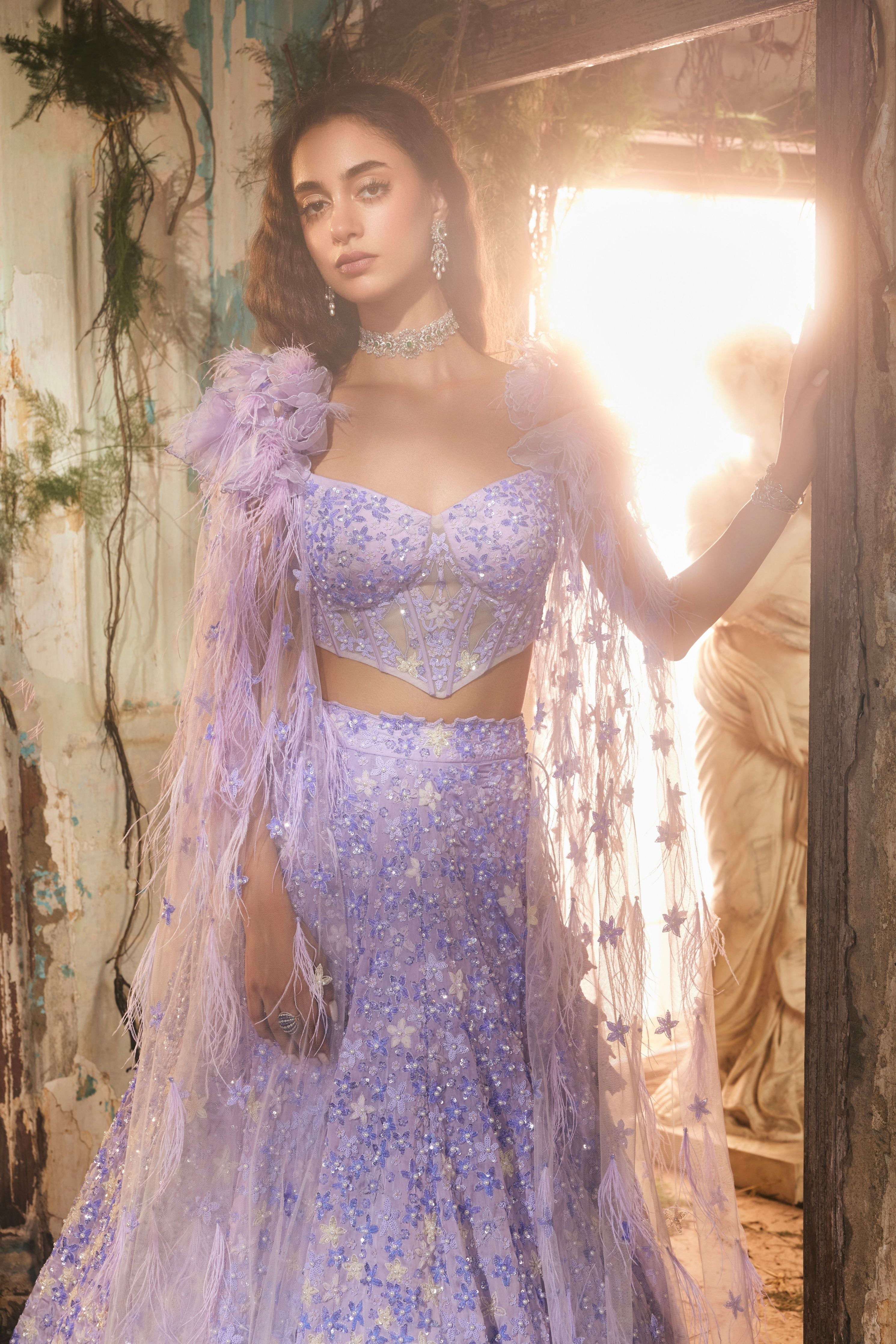 Amethyst bloom lehenga set