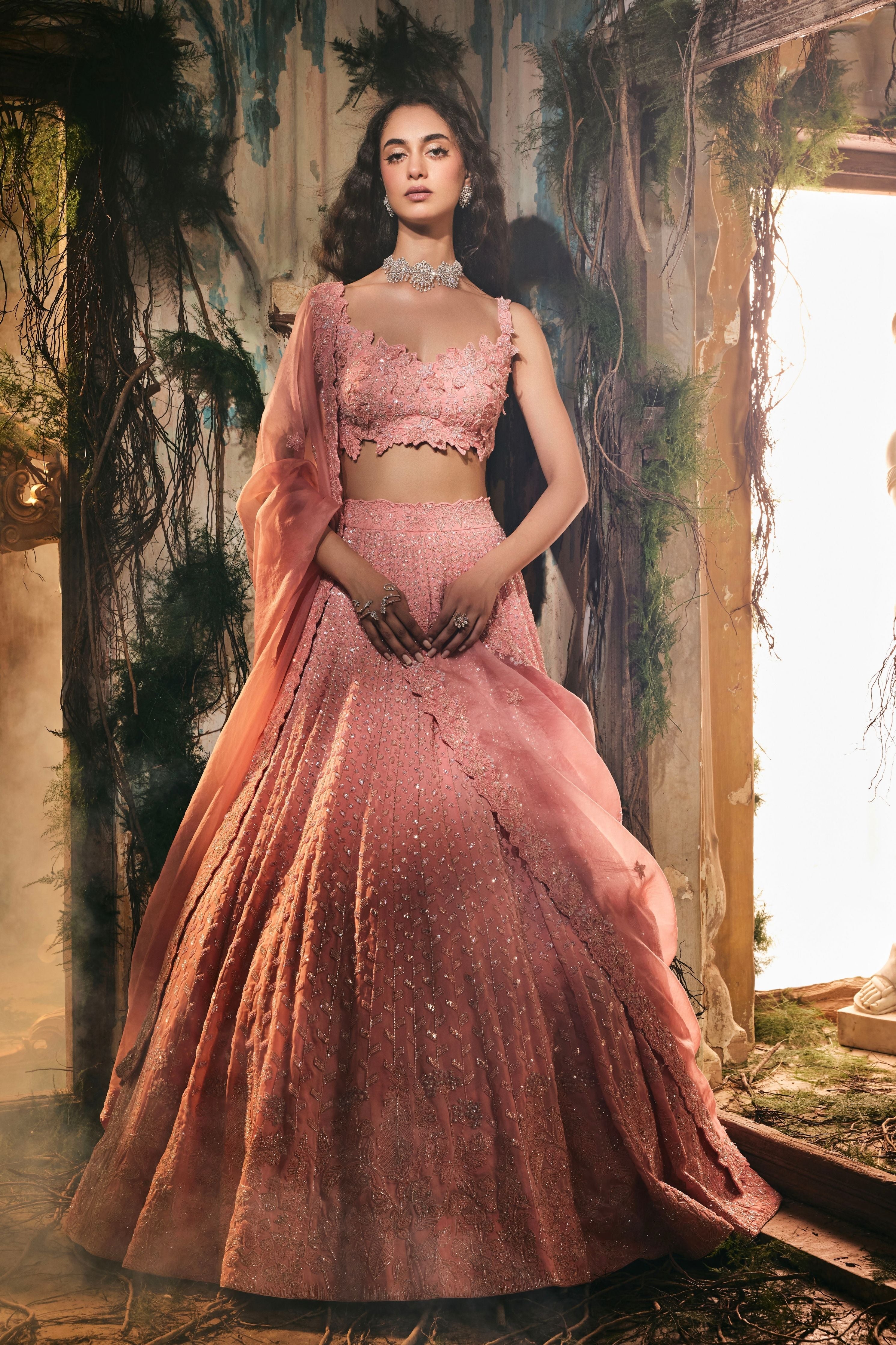 Blush petal lehenga set