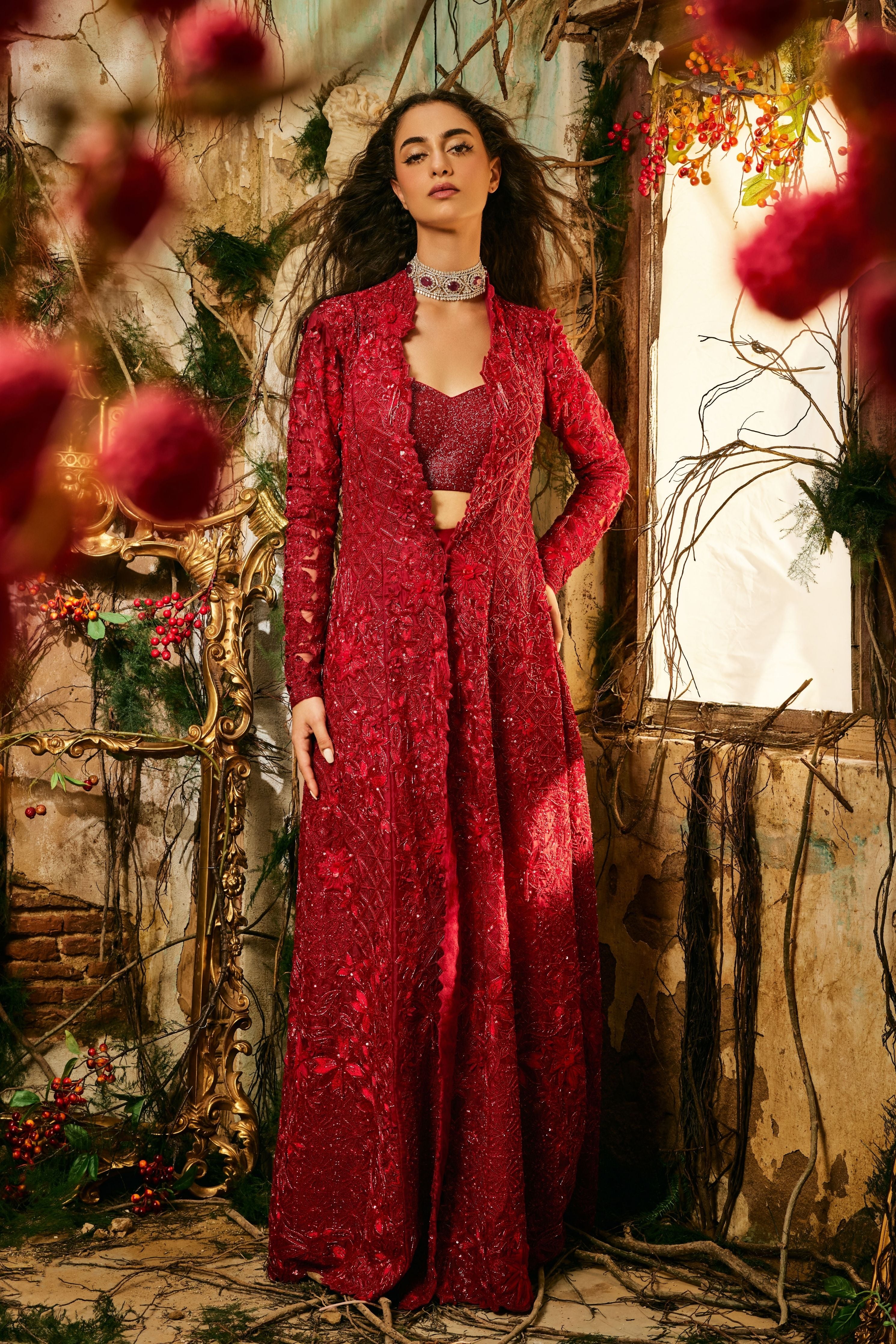Imperial red Jacket set