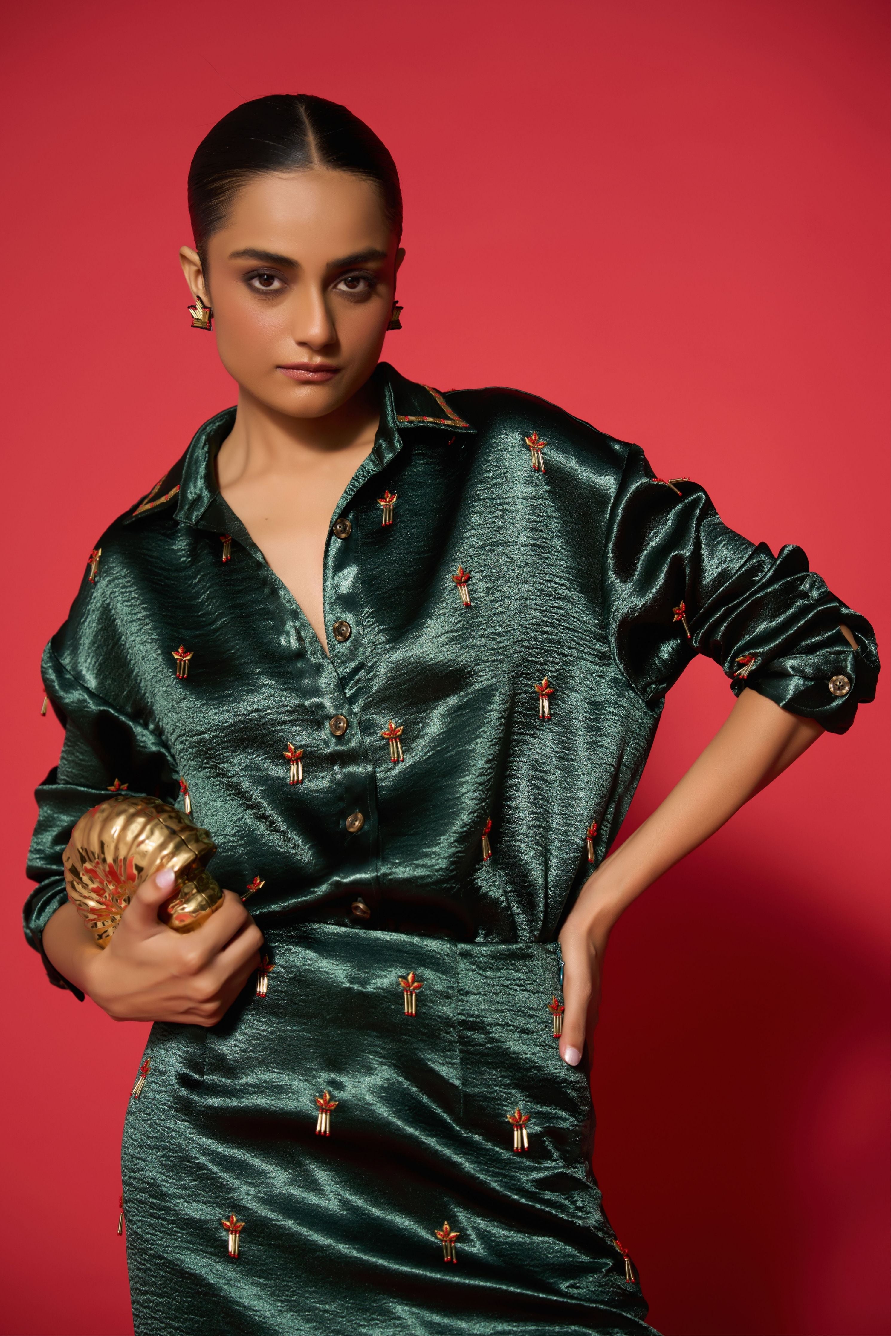 Elka Embroidered Shirt with Prina Skirt