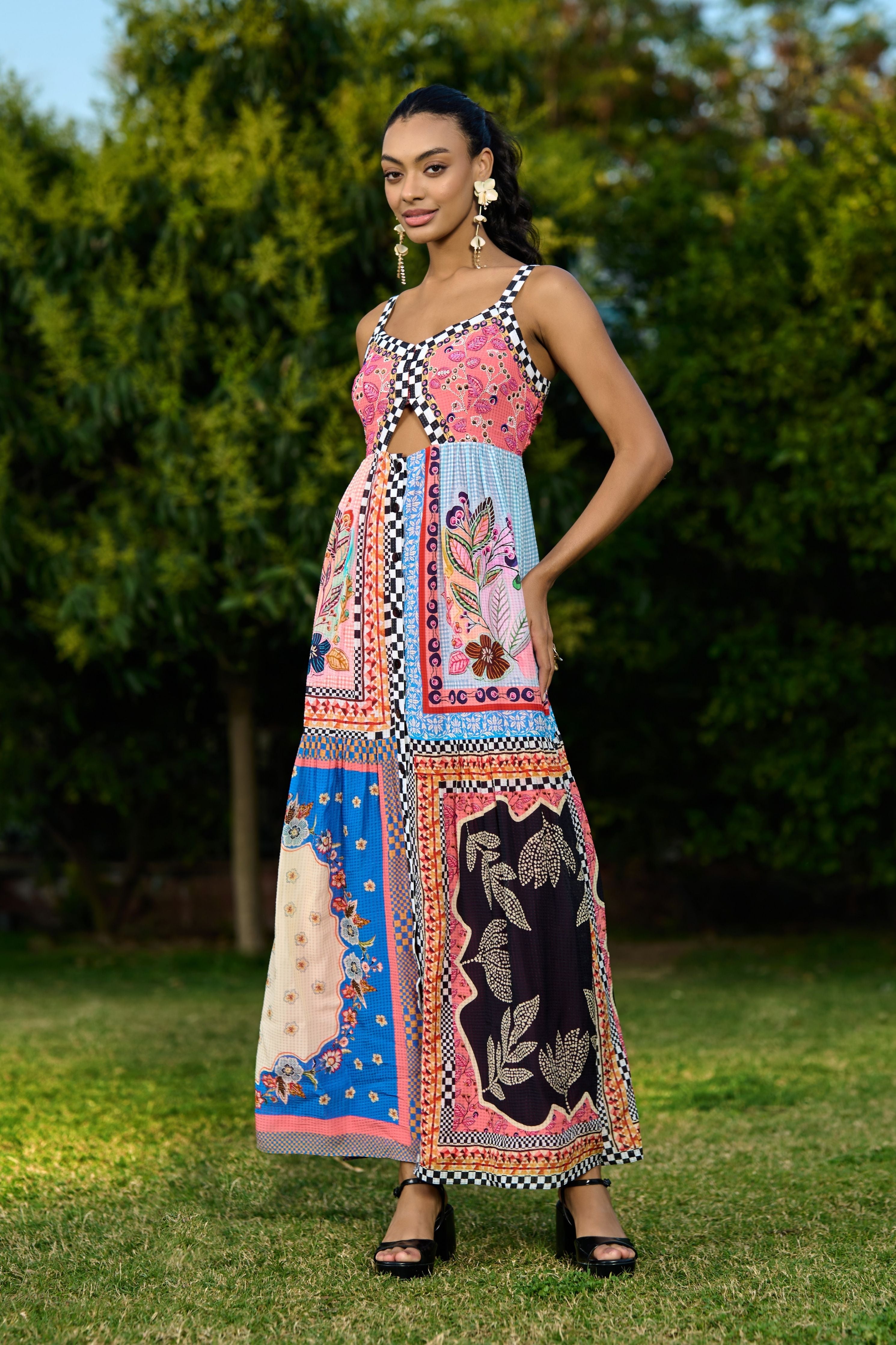 Aarna beaded Spaghetti Dress