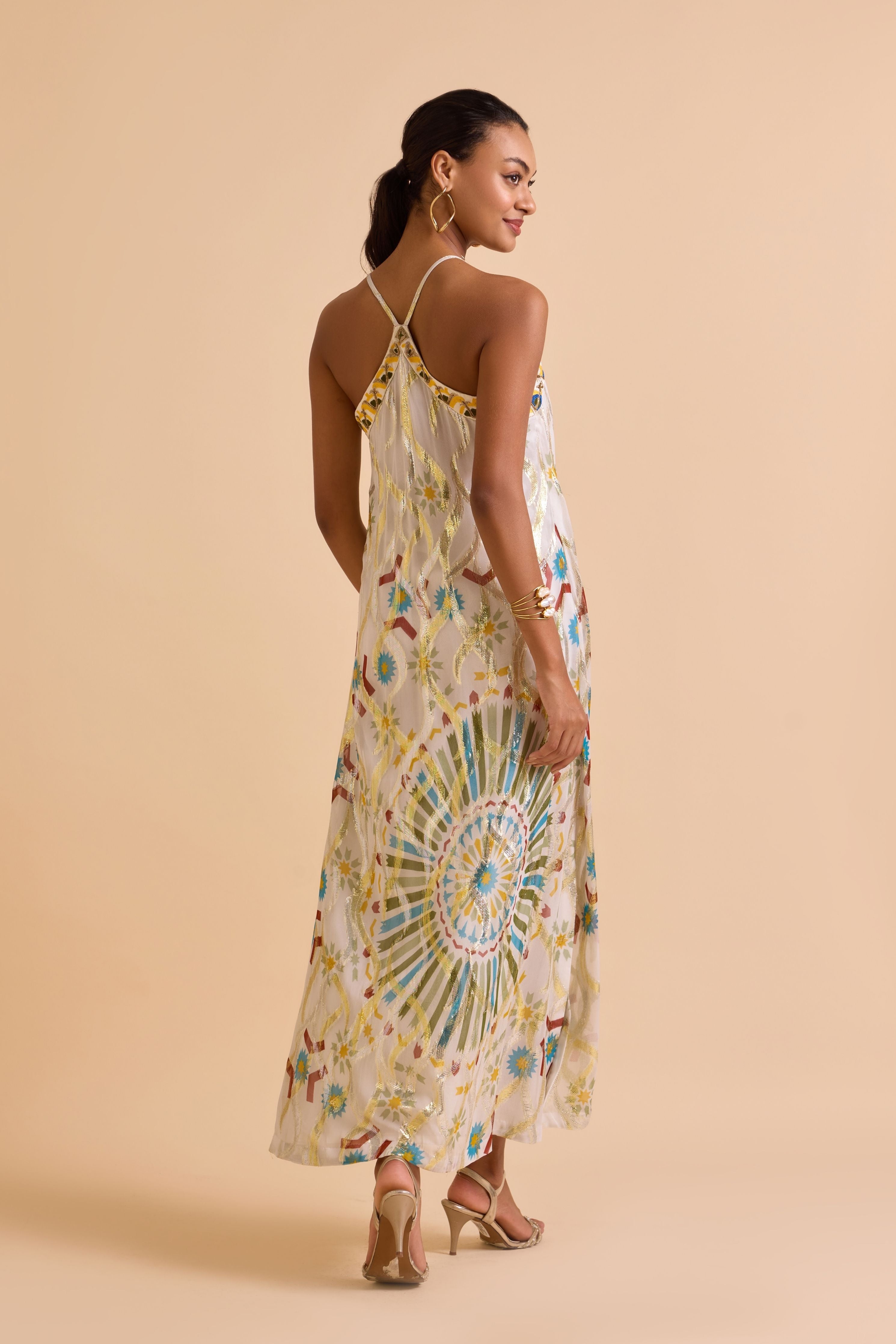 Anissa Beaded Lurex Dress