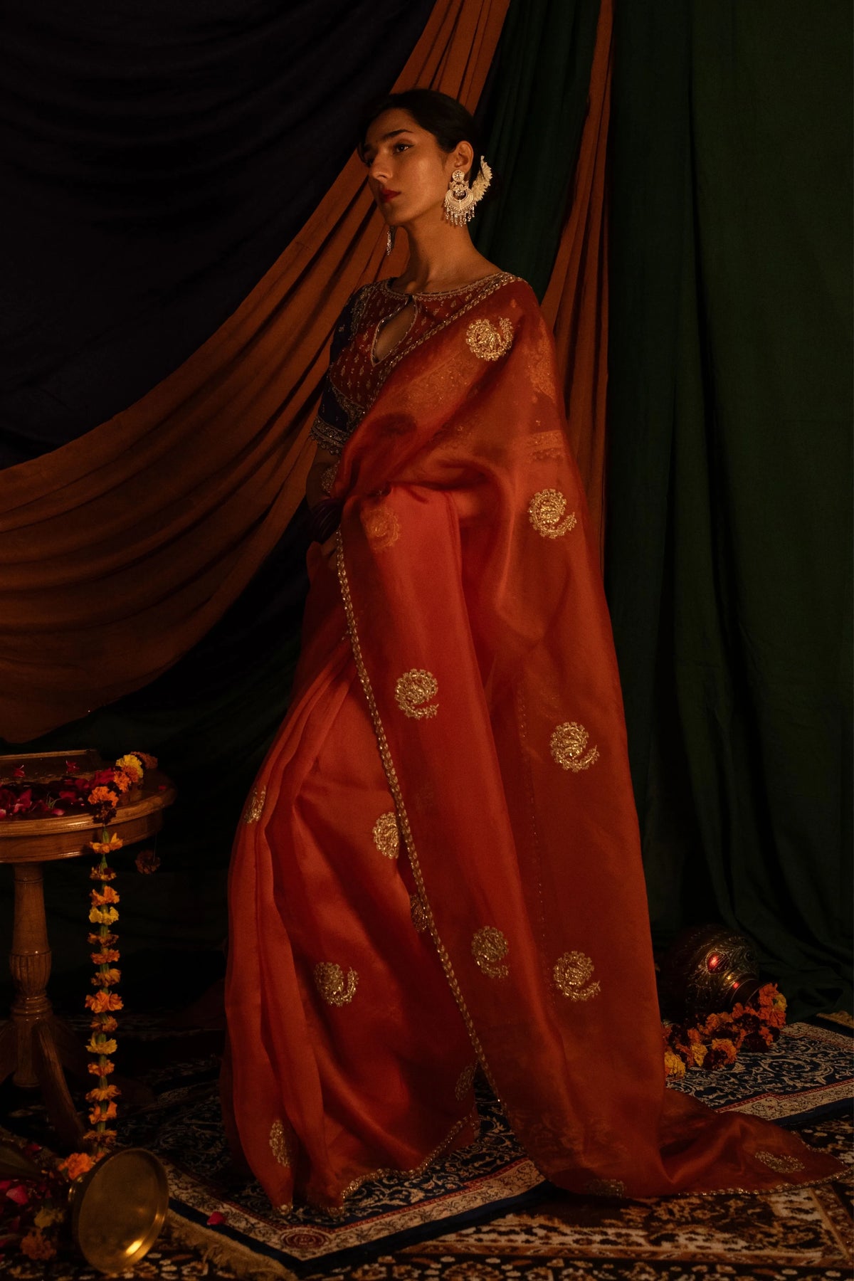 Kumkumi Kesar Saree Set