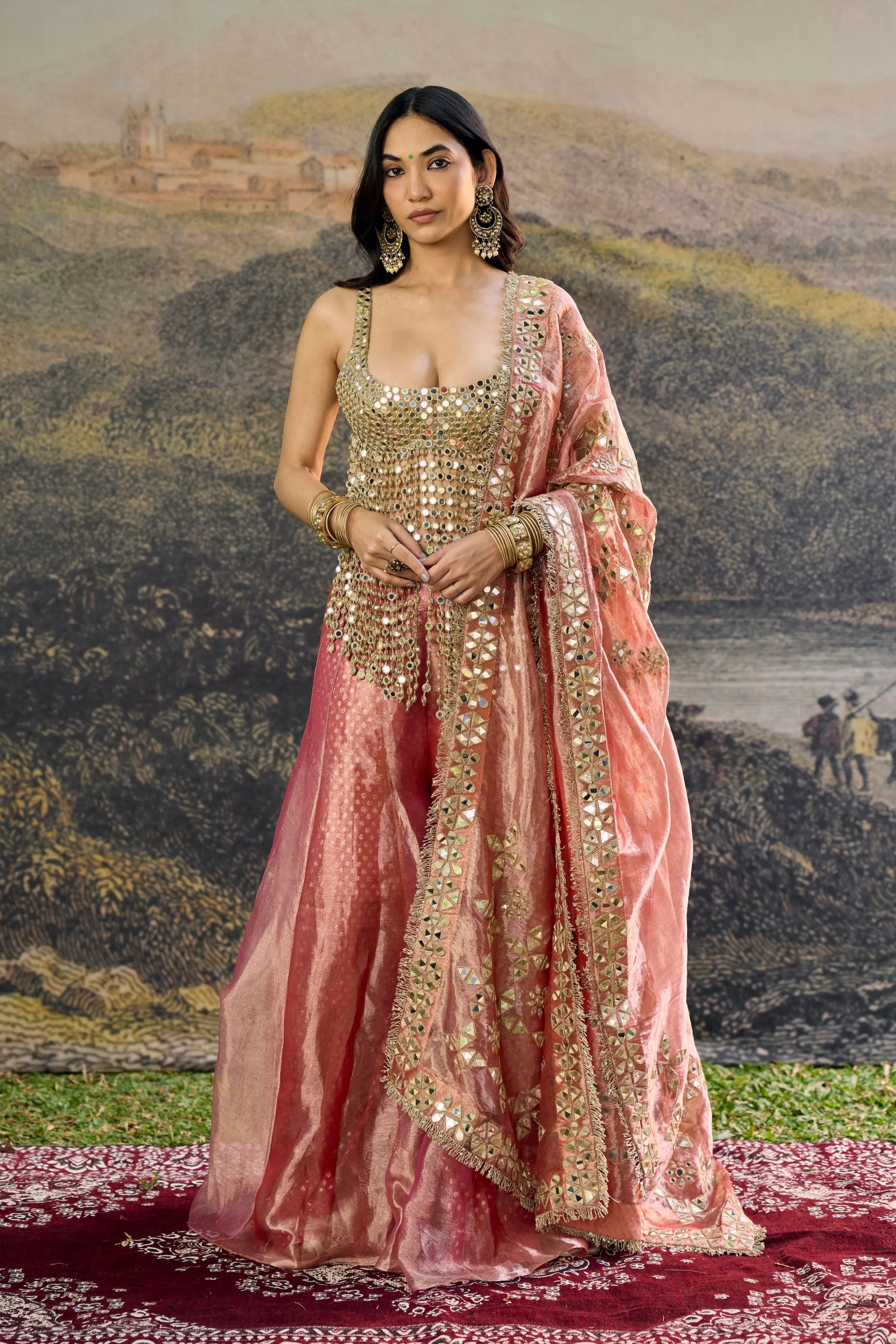 Gulbahar Mirror Sharara Set