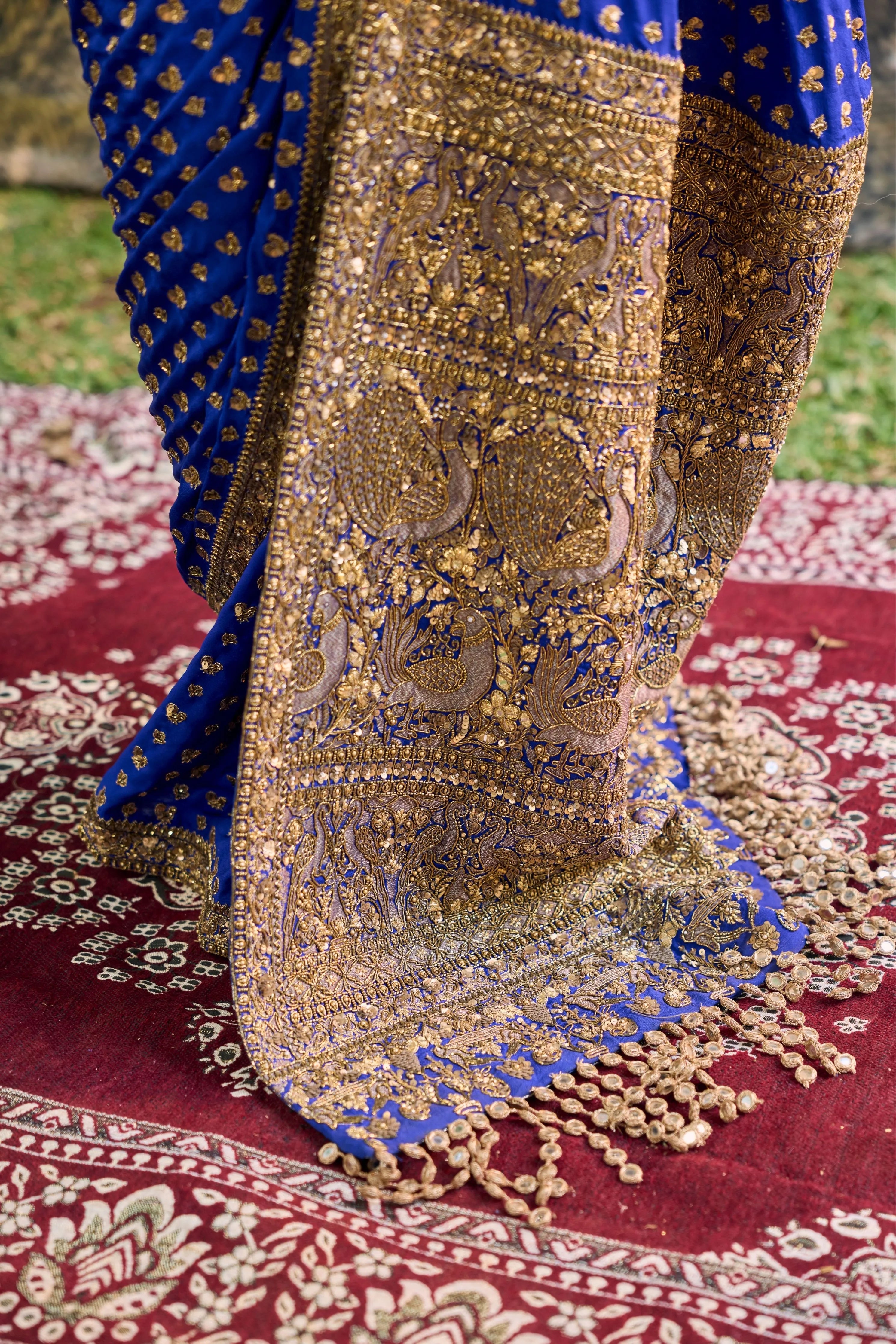 Neelpari Dabka Silk Saree Set