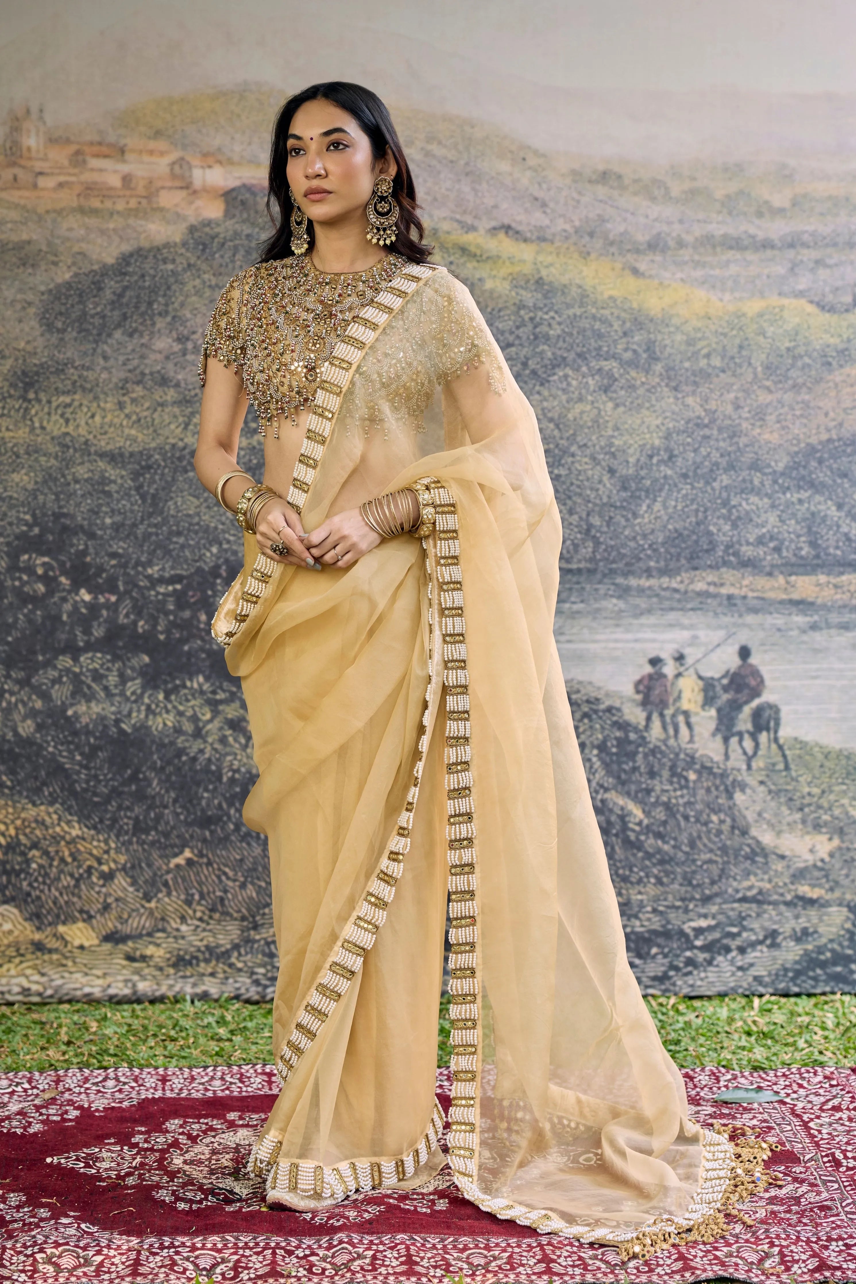 Kahani Jadau Organza Saree Set