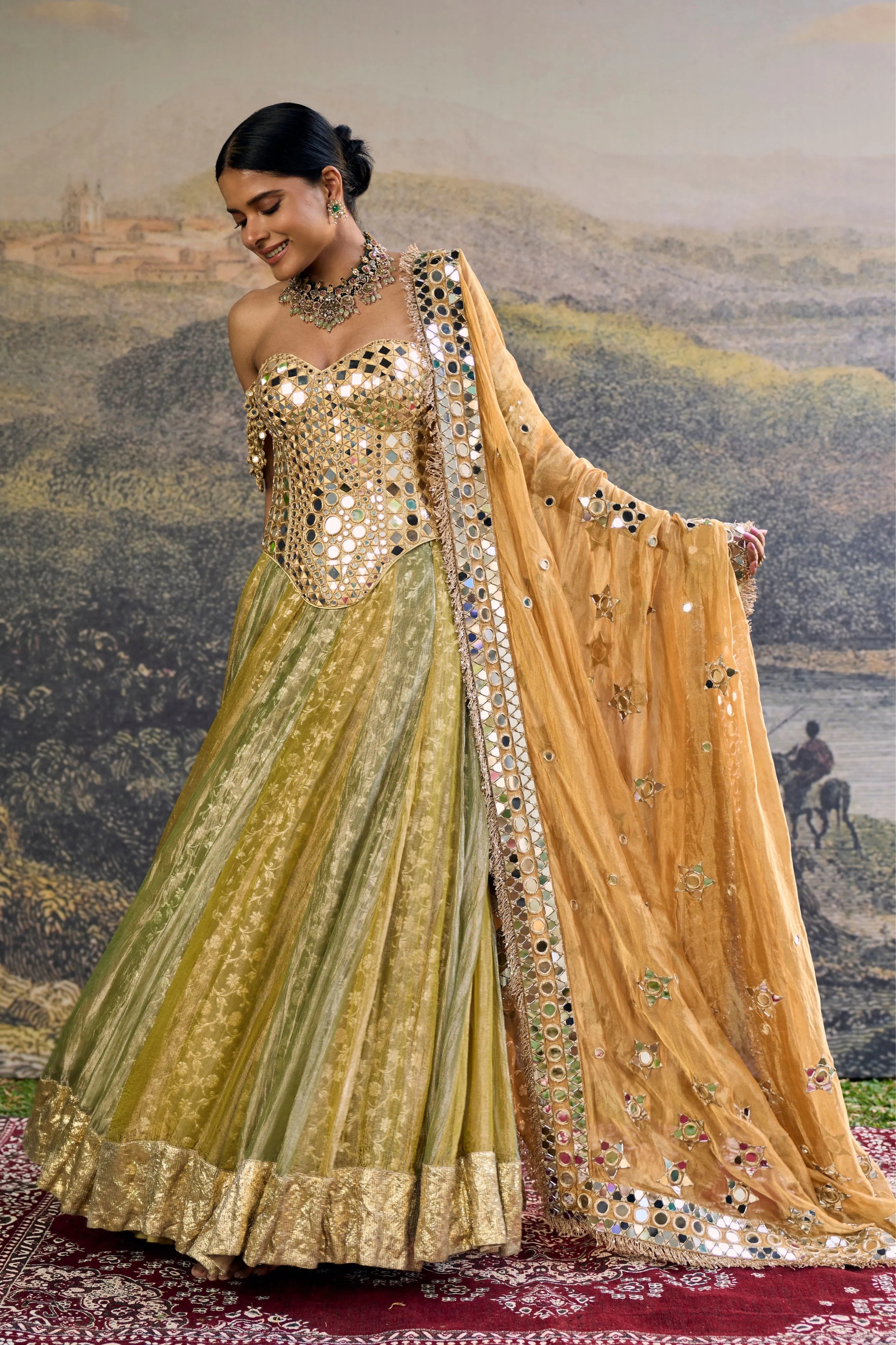 Hiranya Mirror Lehenga Set