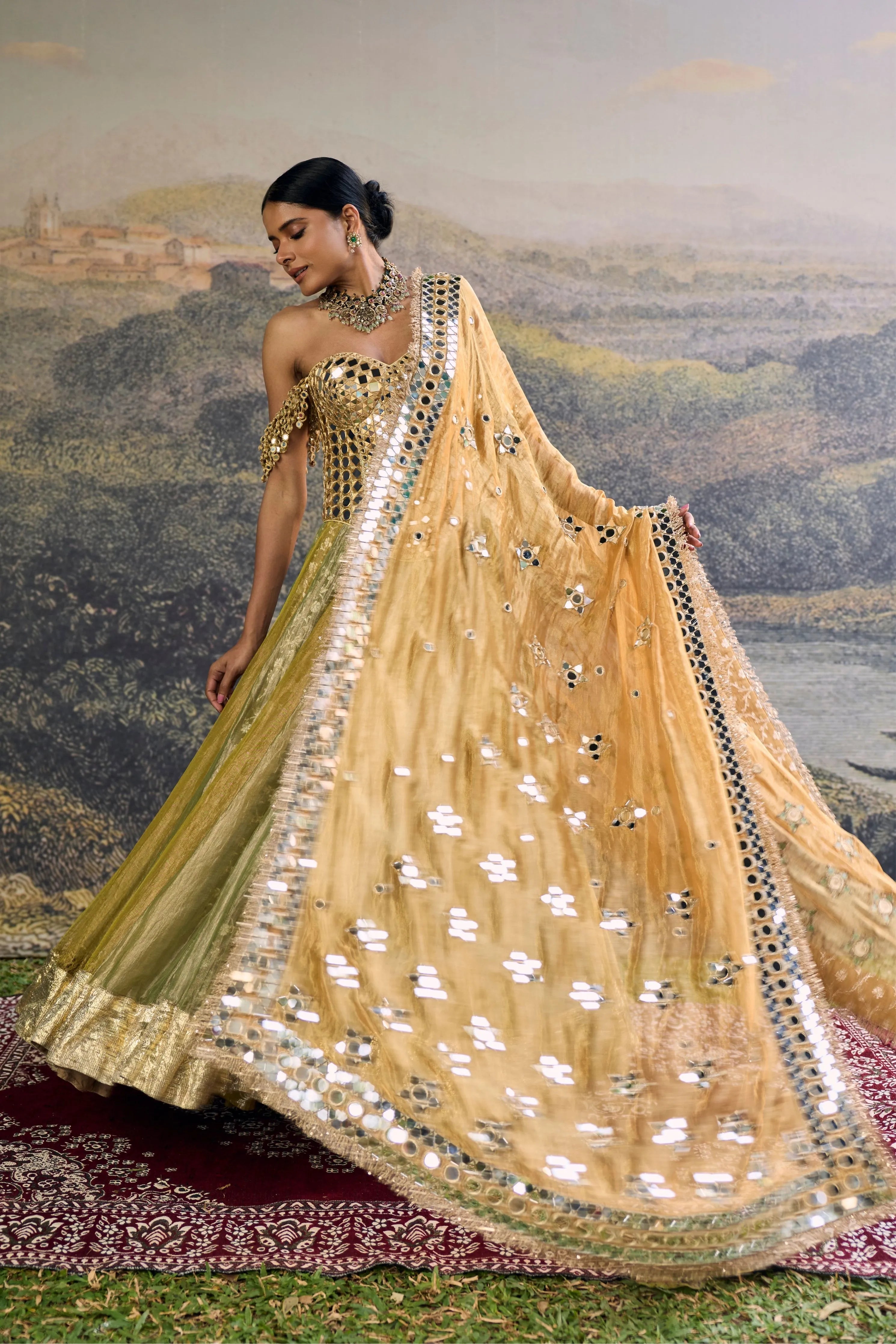 Hiranya Mirror Lehenga Set
