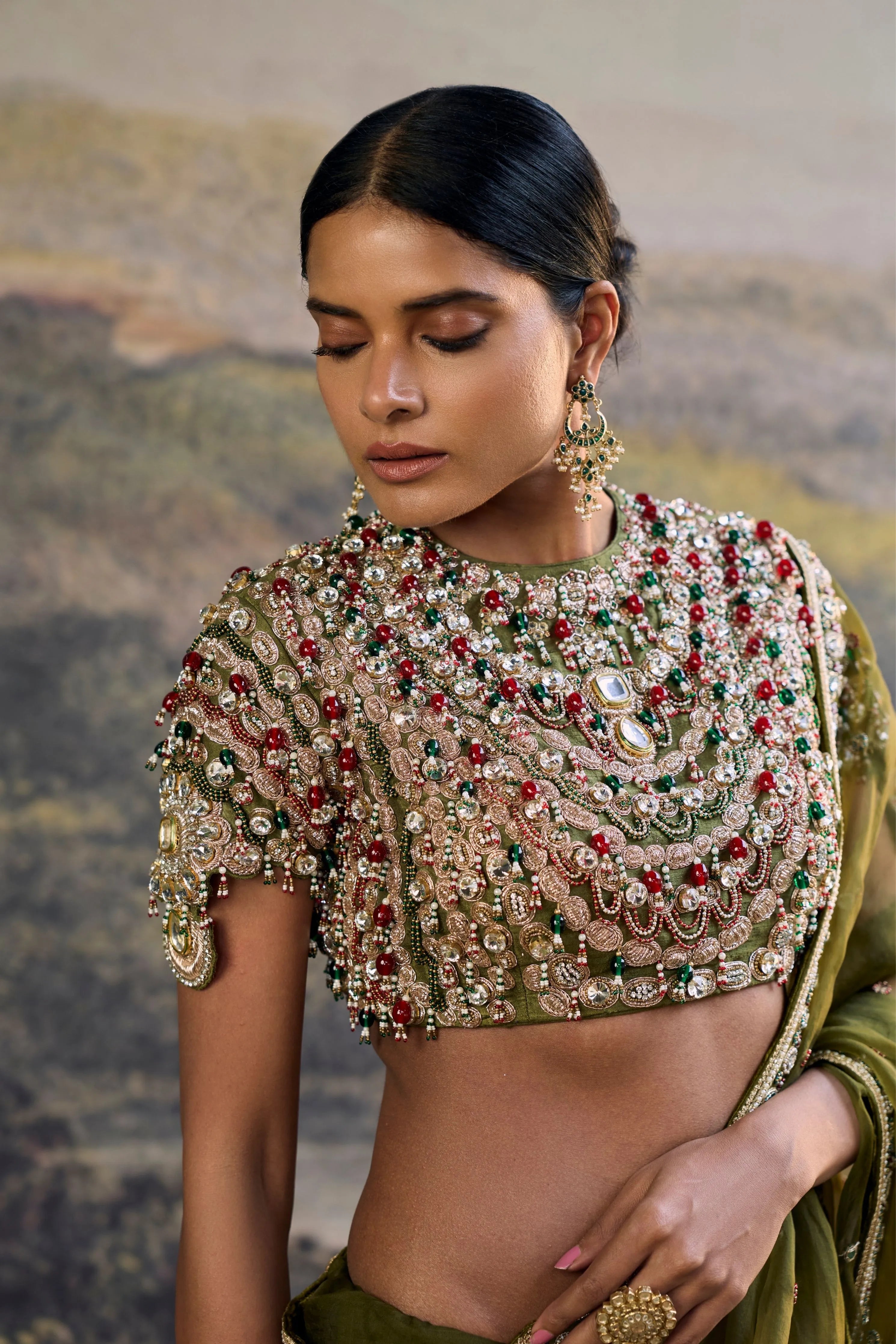 Zoya Jewel Organza Saree Set