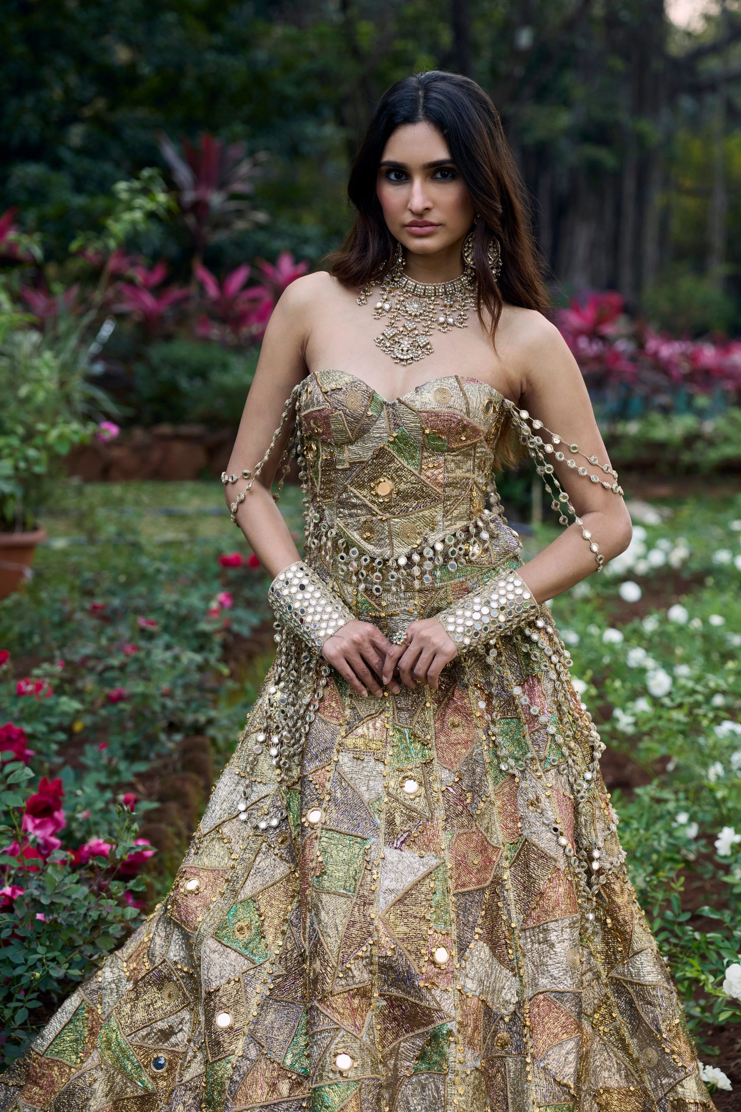 Gulnaar Gota Lehenga Set