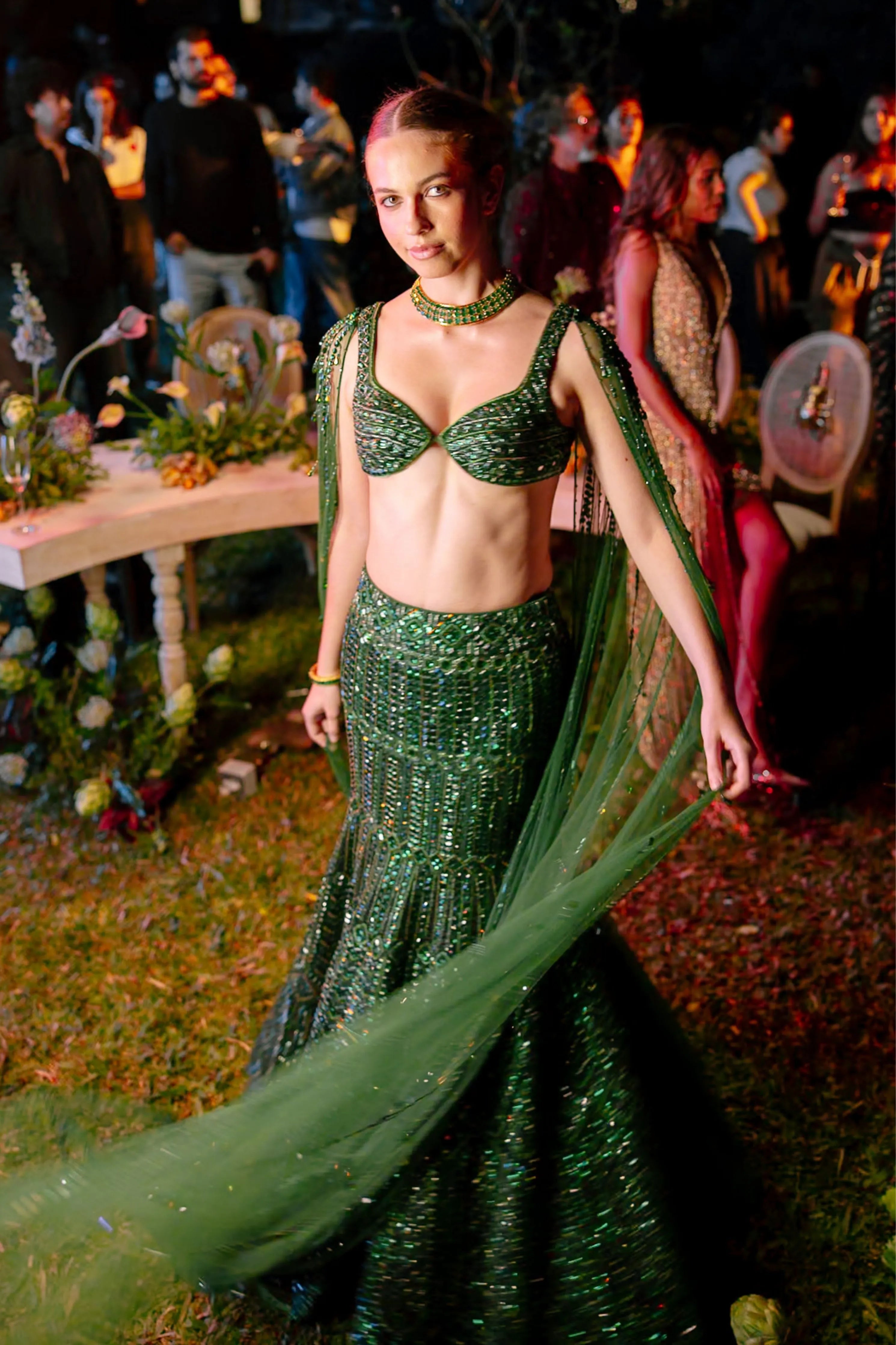 Emerald Élan Lehenga Set