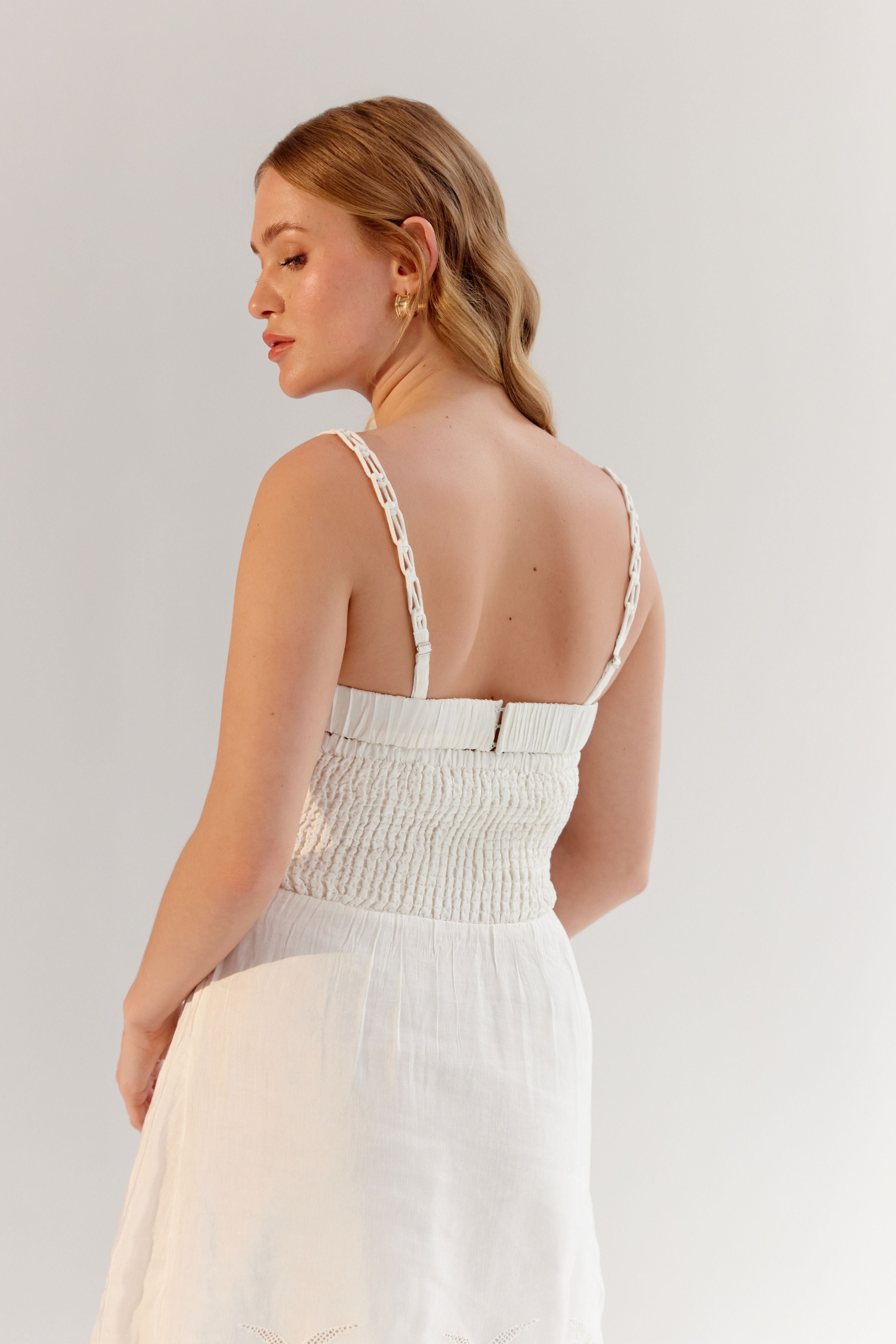 White Valentina Midi Dress