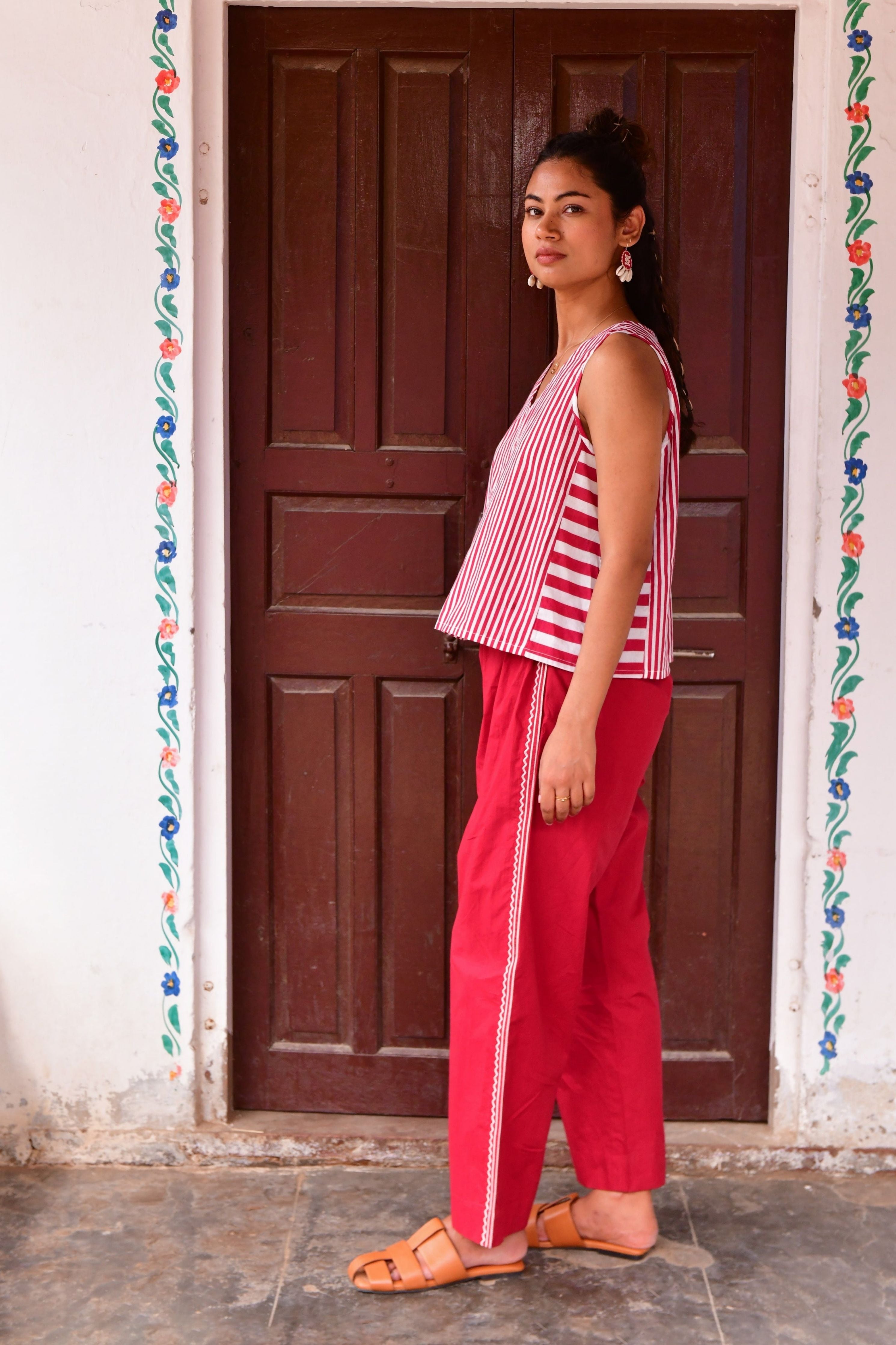 Vaya Red Stripe Top