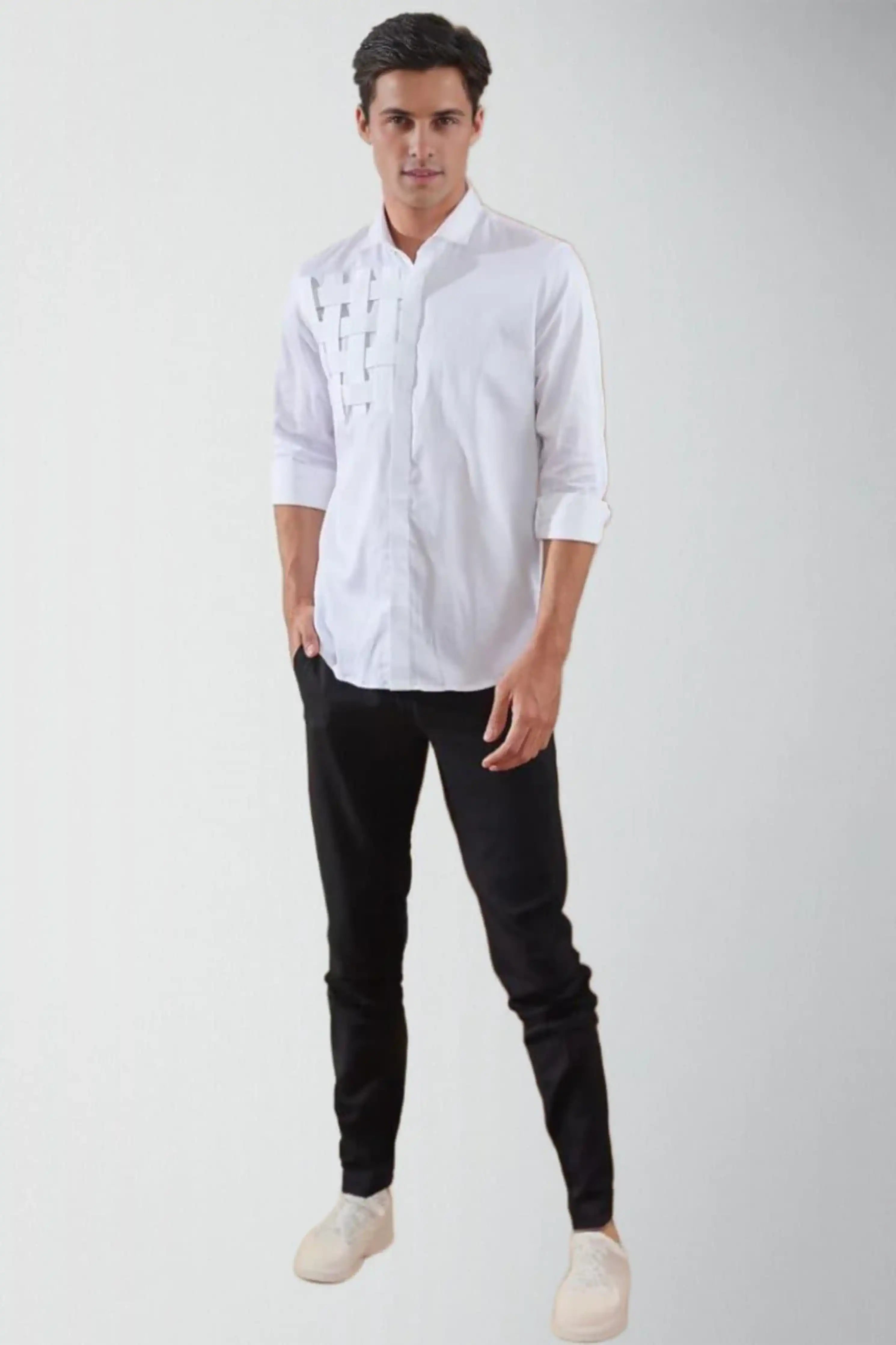 Patchwork  White Shirt