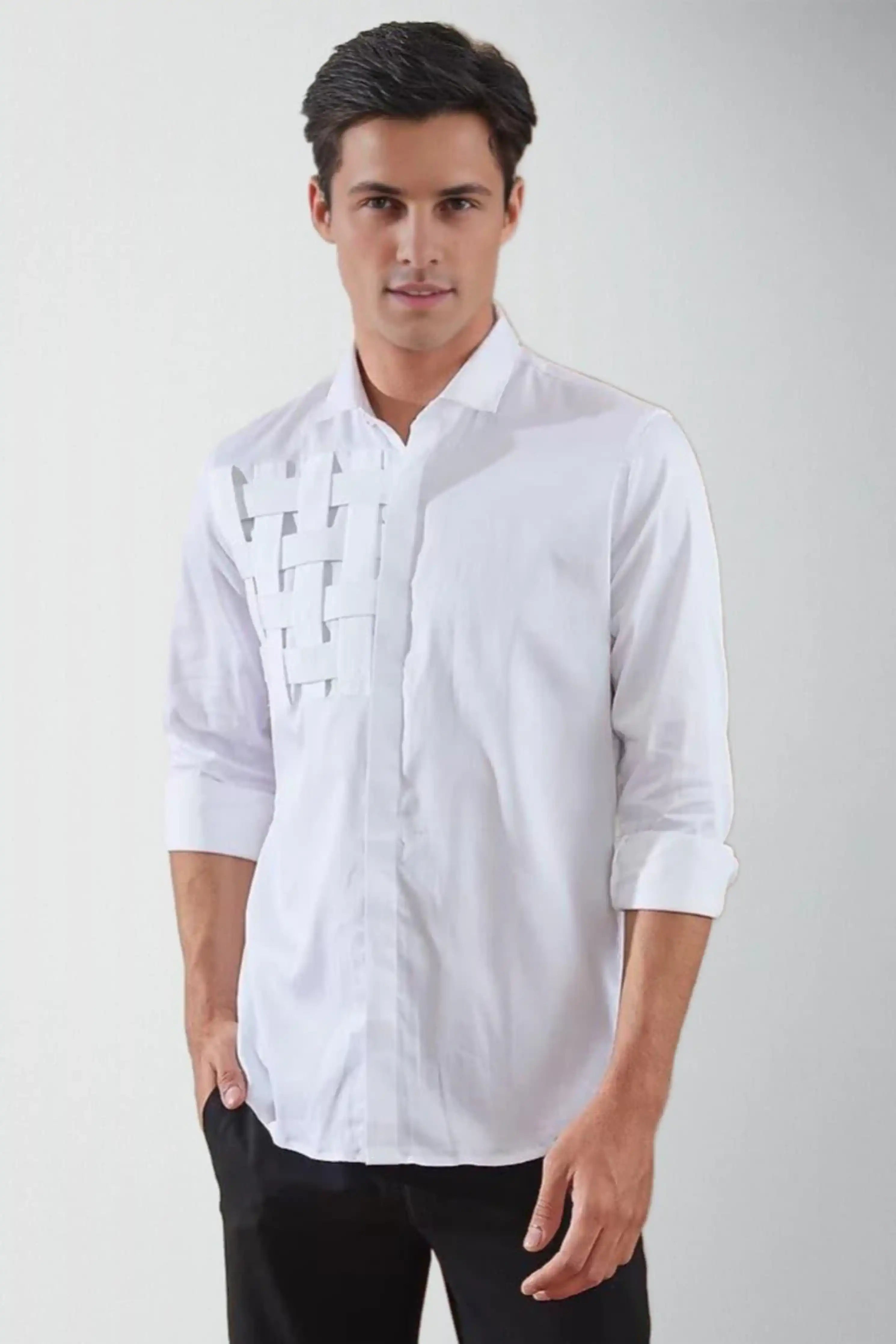 Patchwork  White Shirt