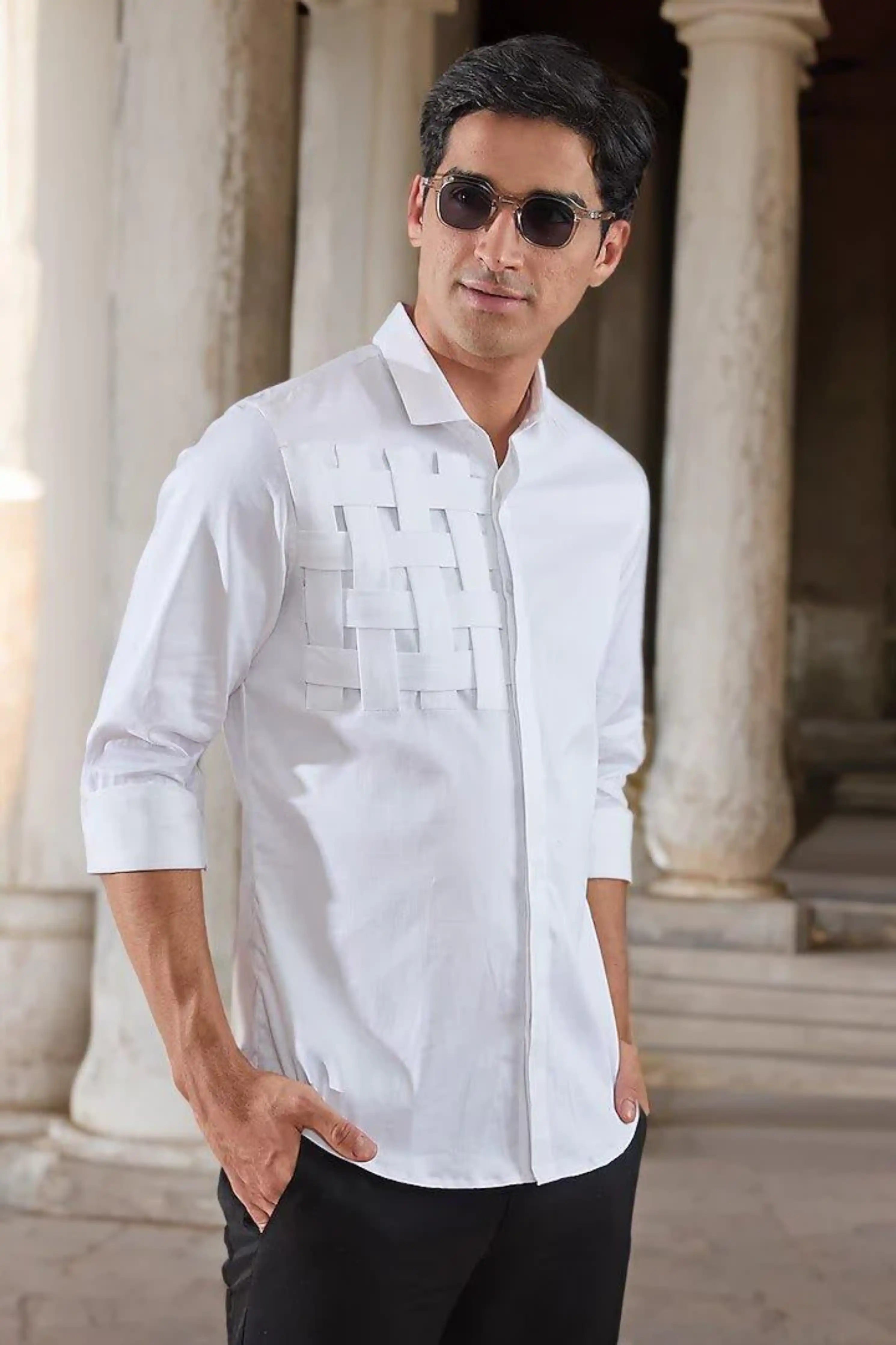 Patchwork  White Shirt