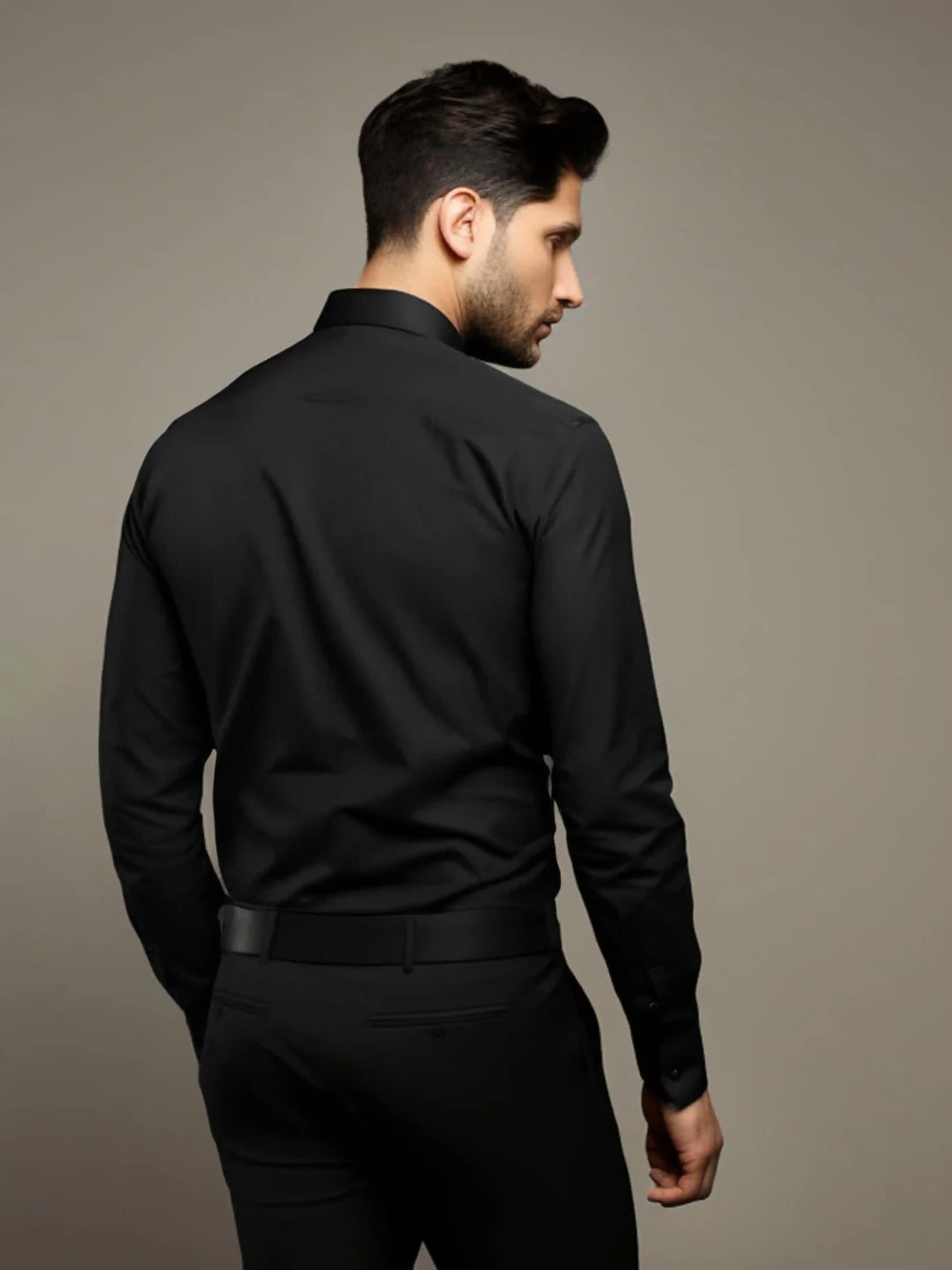 Embellished Party Wear Black Shirt