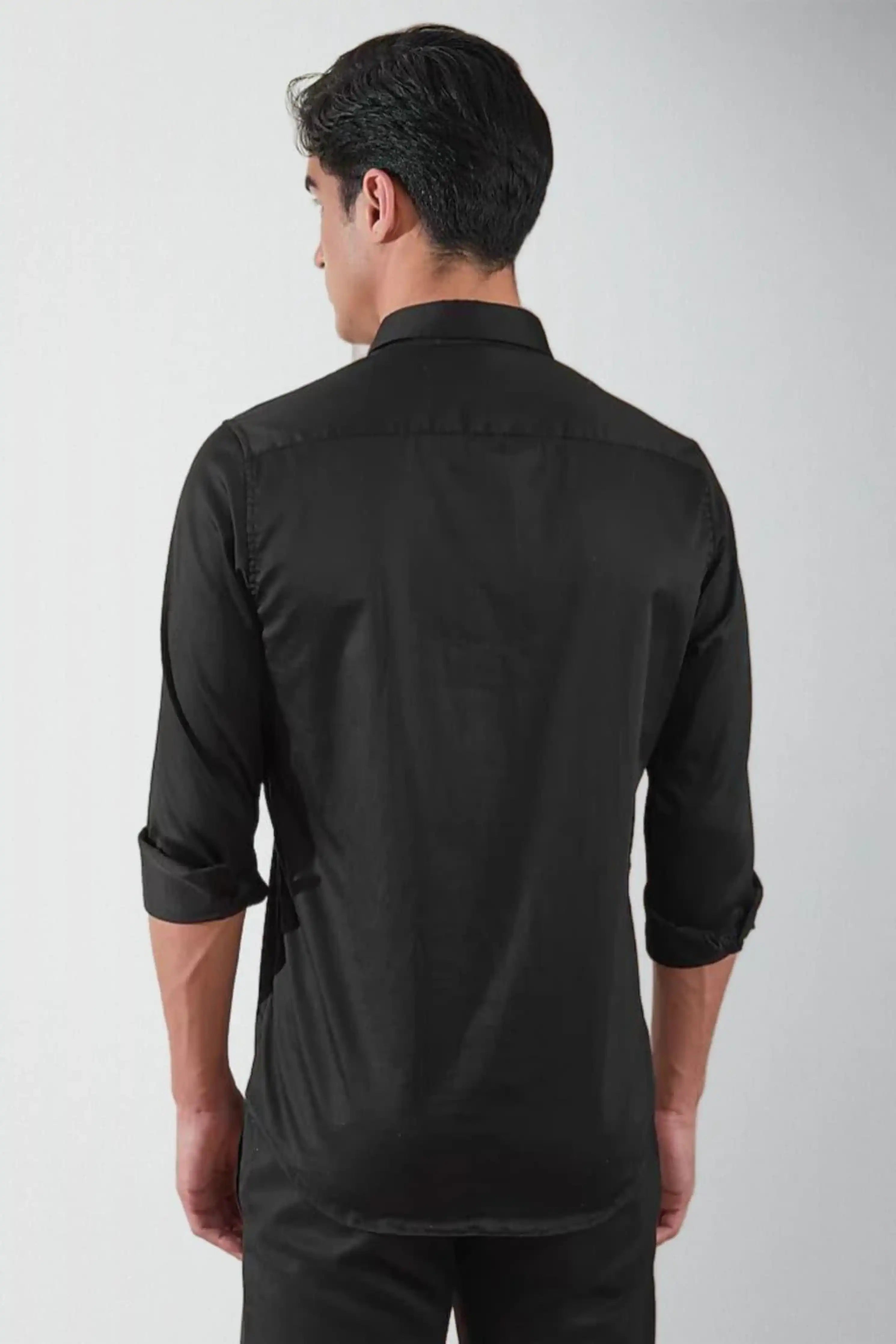 Embellished Party Wear Black Shirt