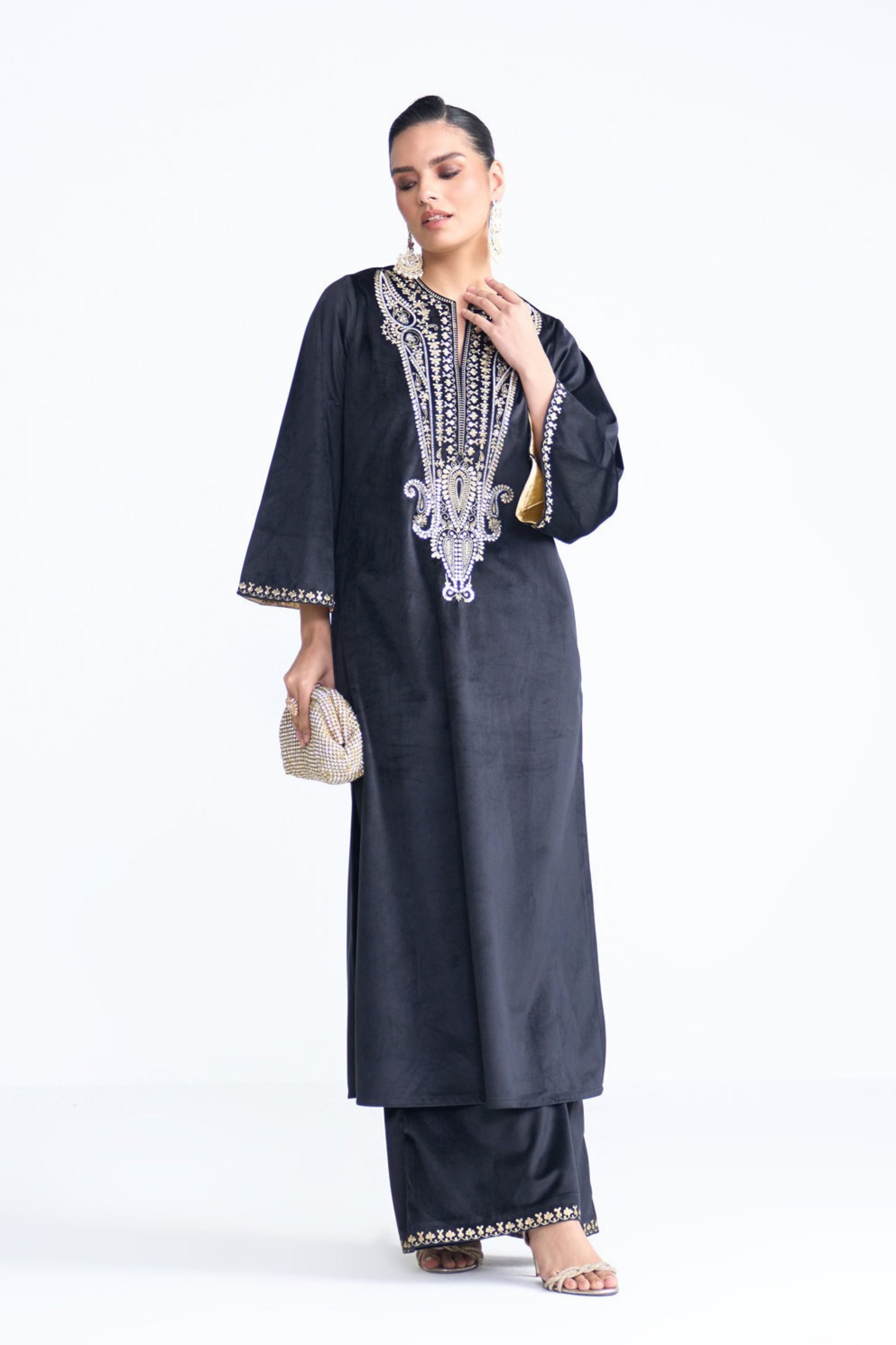 Nova Black Kaftan Set