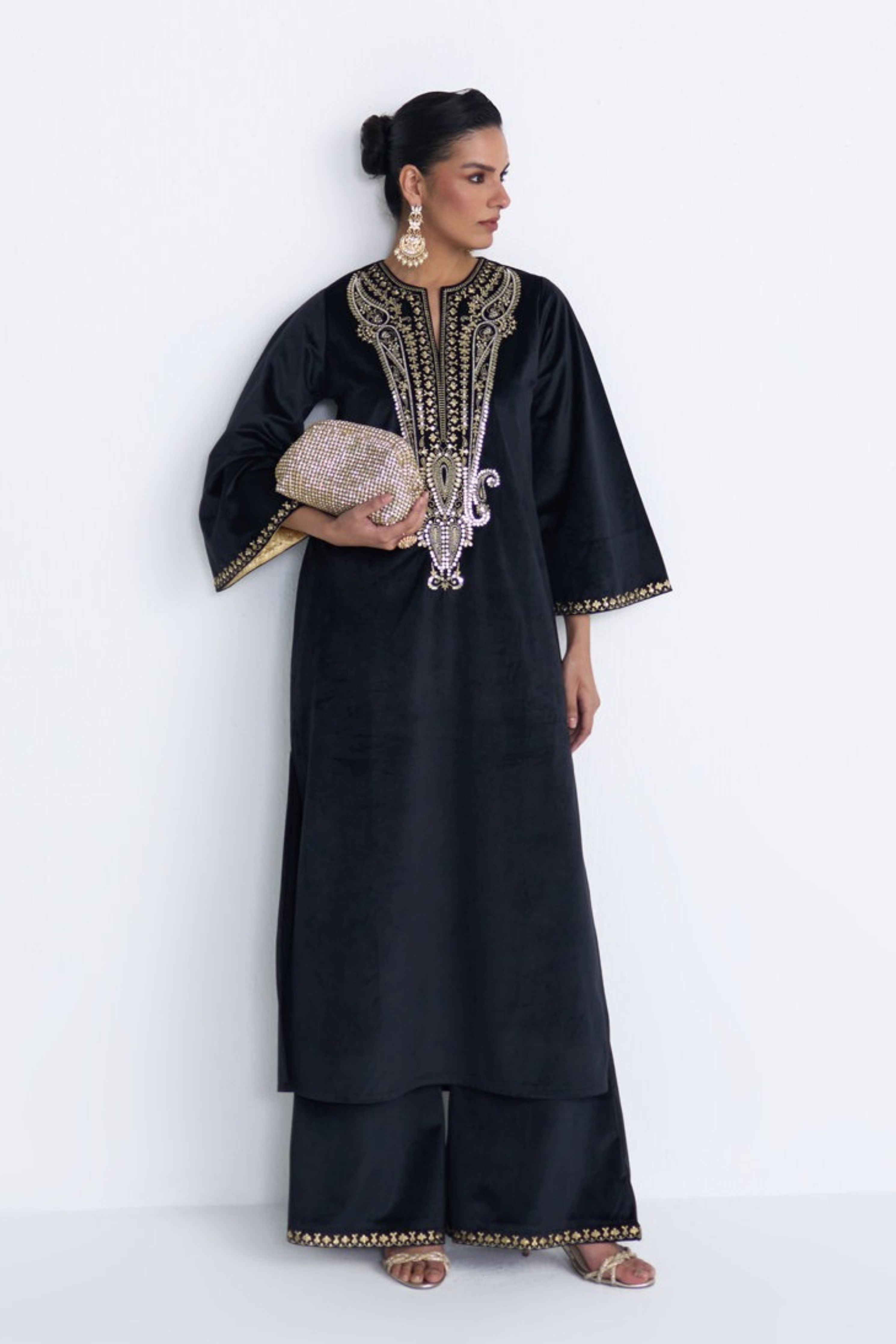 Nova Black Kaftan Set