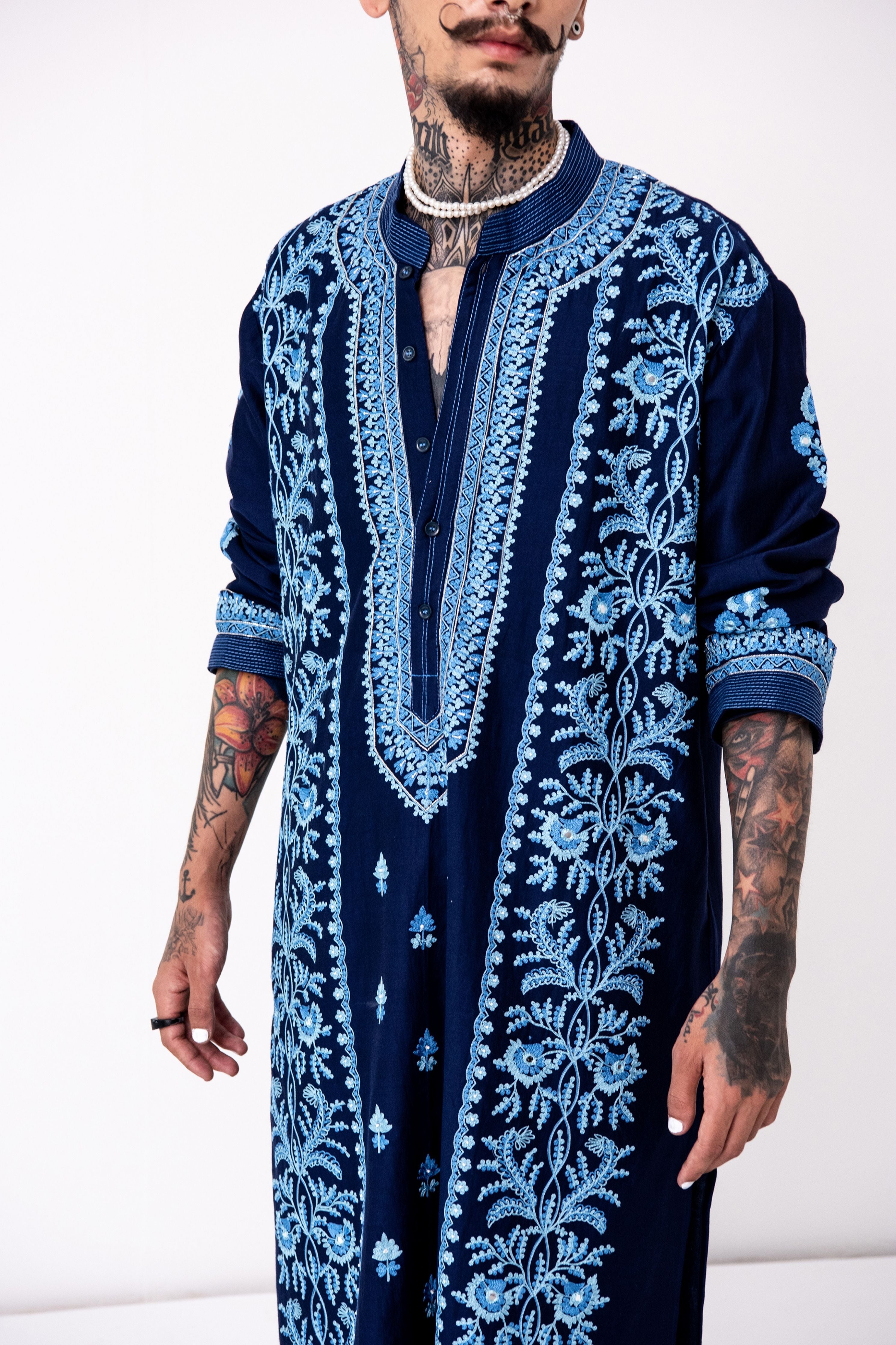 Indigo Midnight Bloom Kurta Set