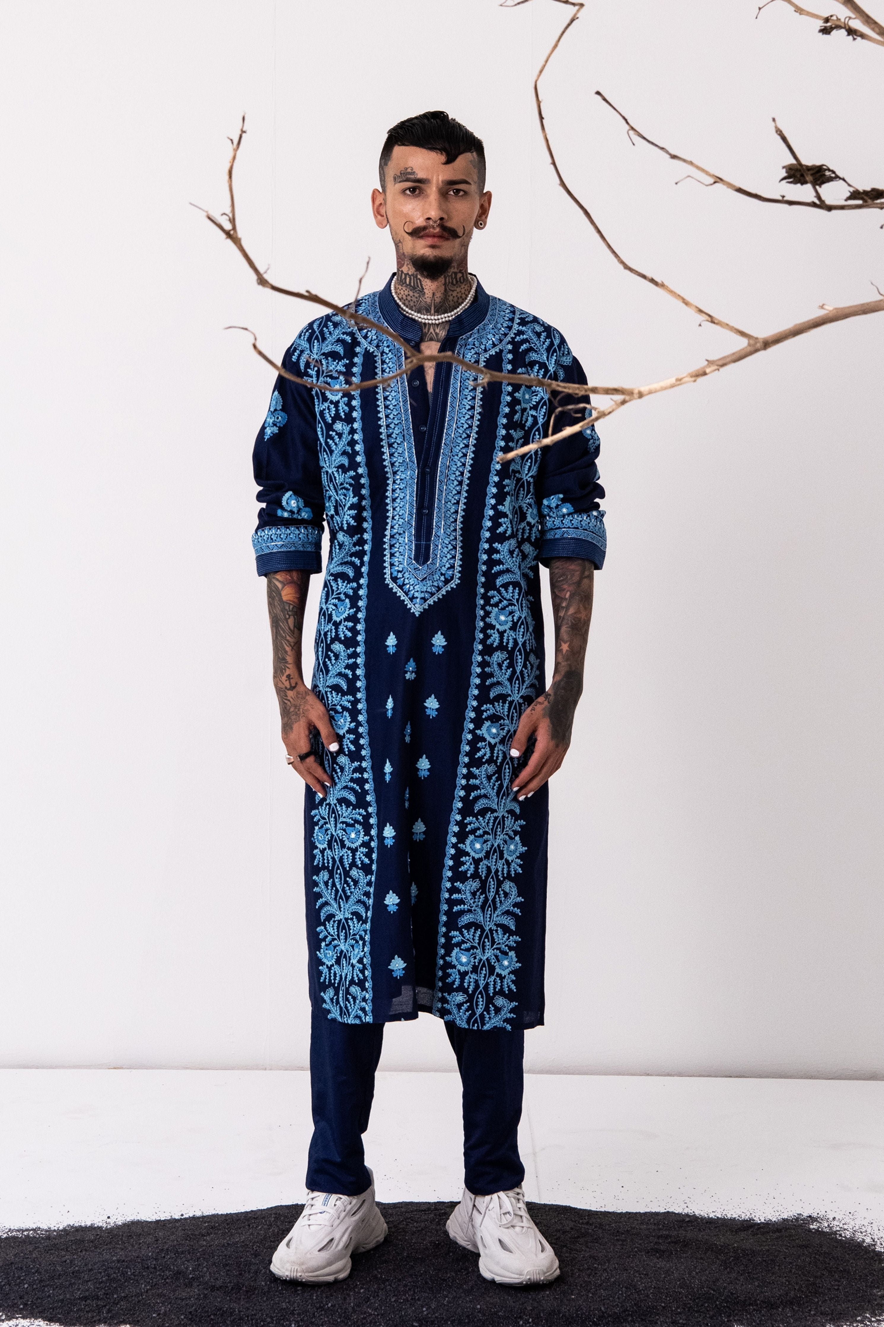 Indigo Midnight Bloom Kurta Set