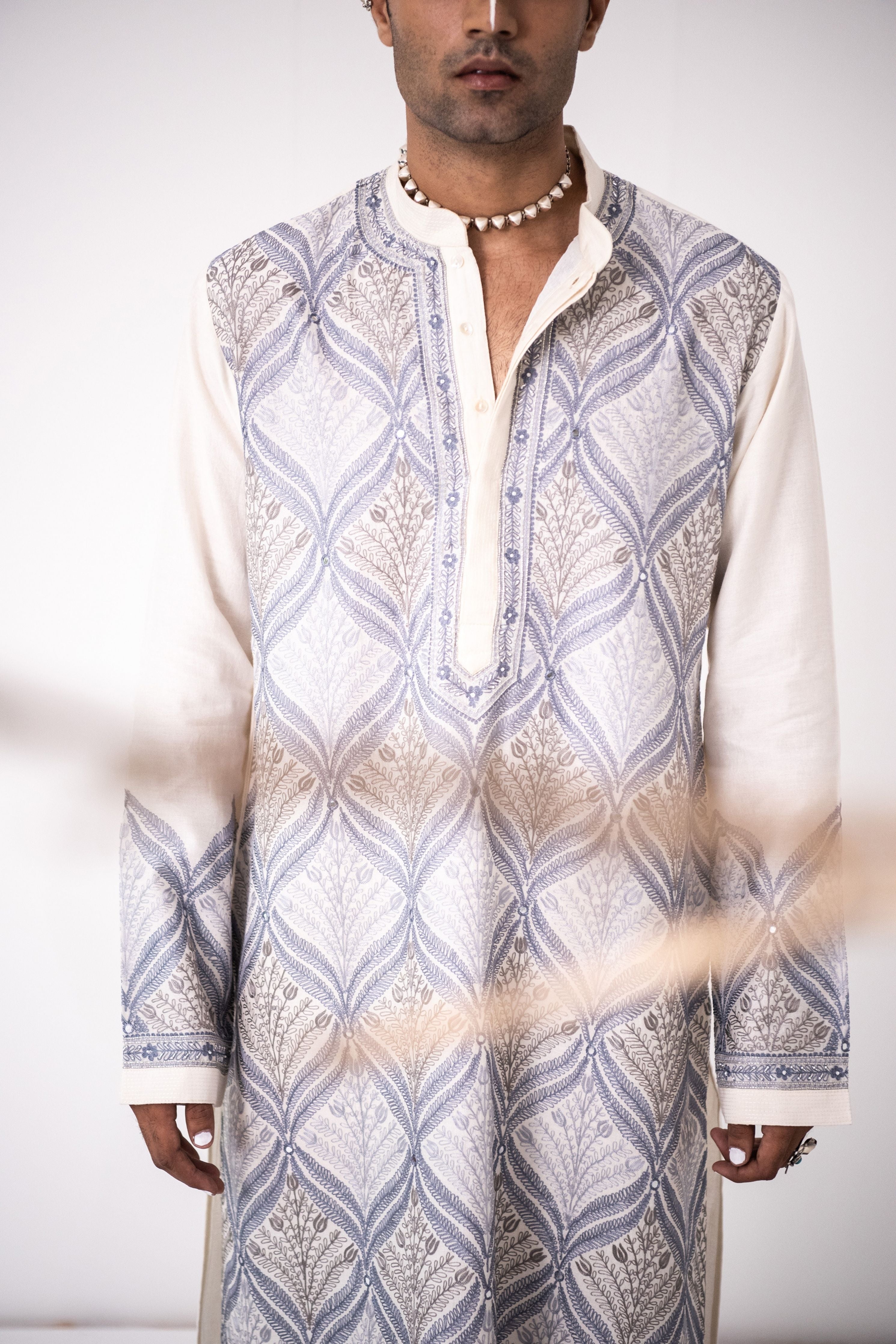 Ivory Ogee Ombre Kurta Set