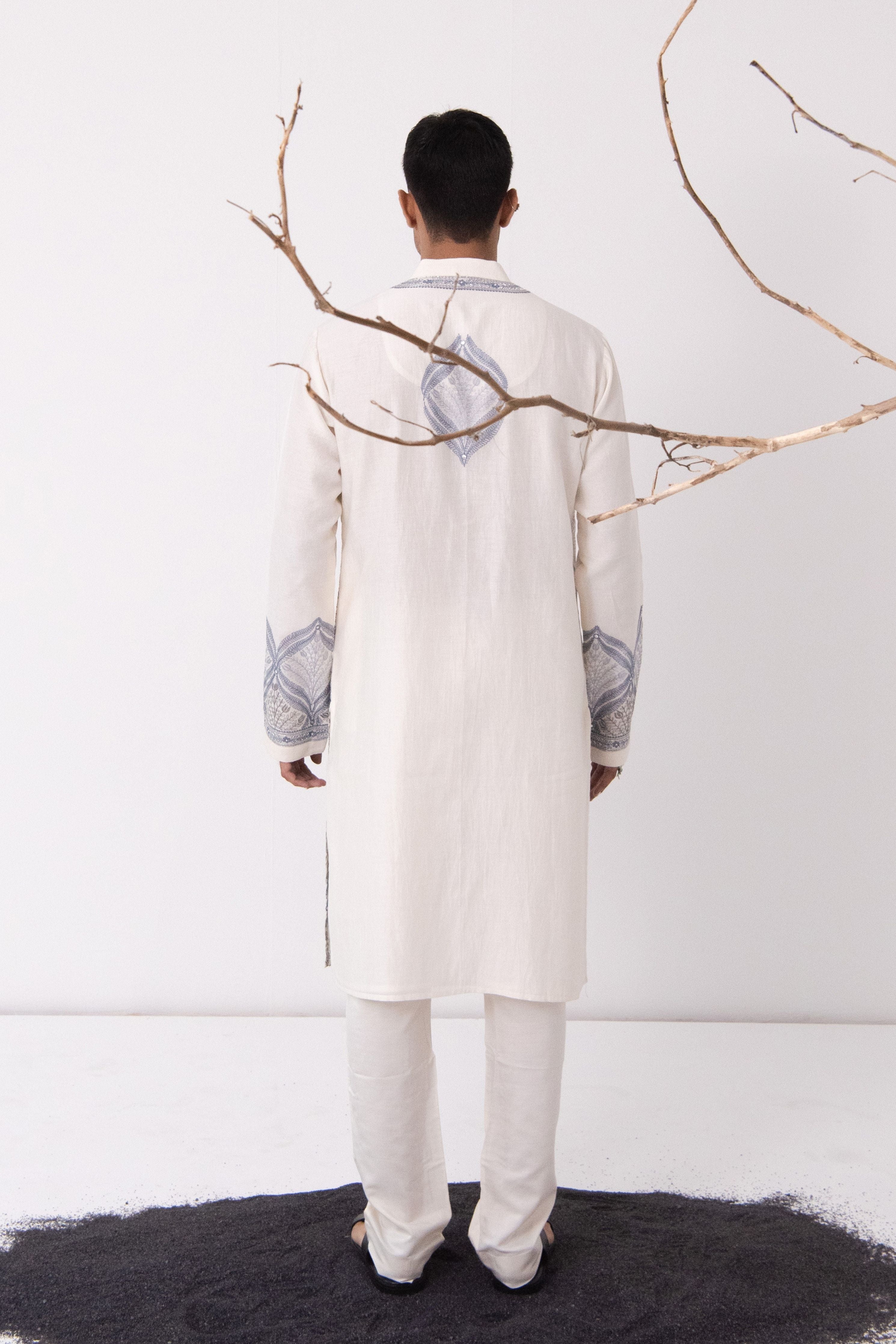 Ivory Ogee Ombre Kurta Set