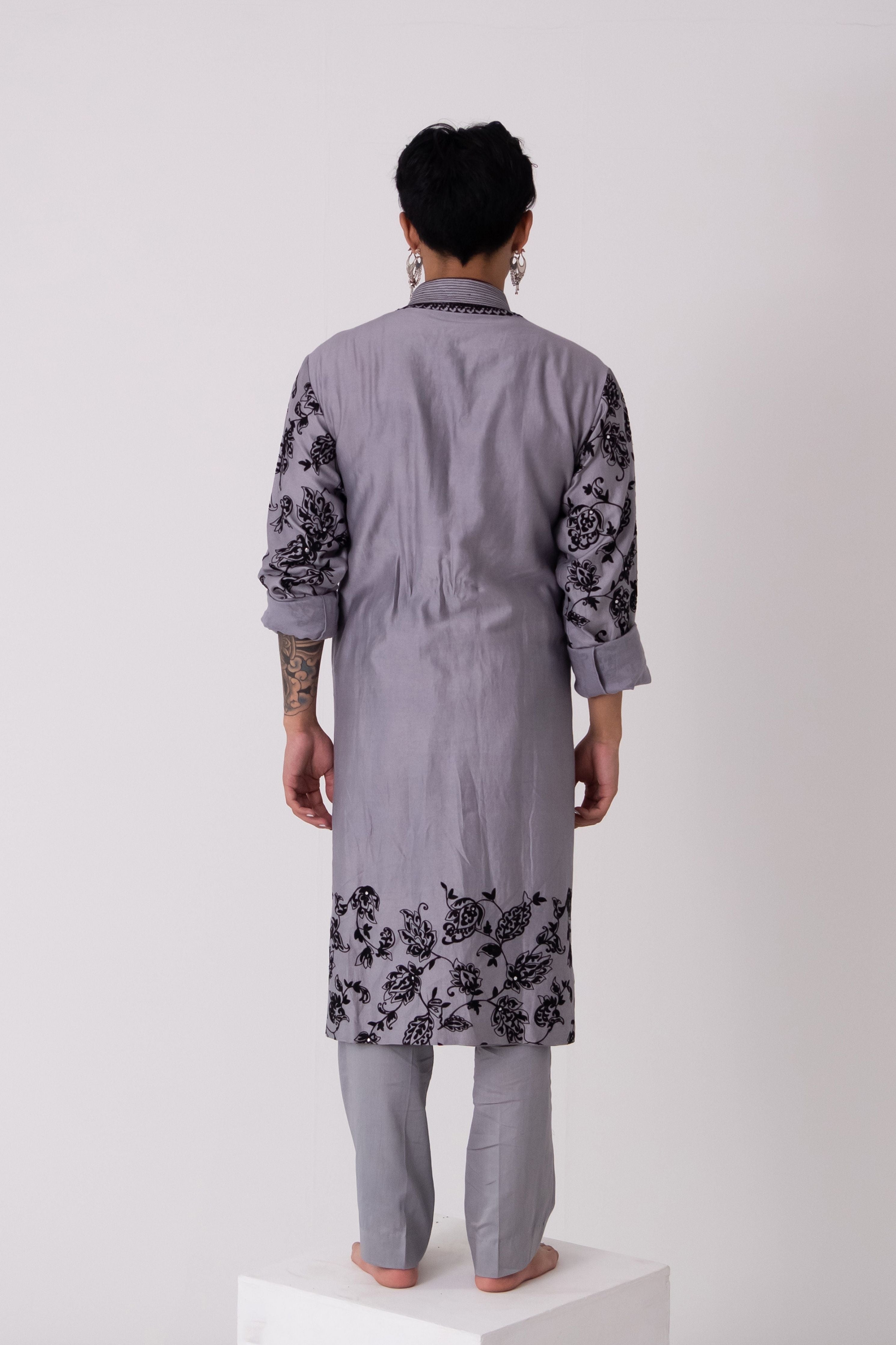 Grey Wild Jacobean Kurta Set