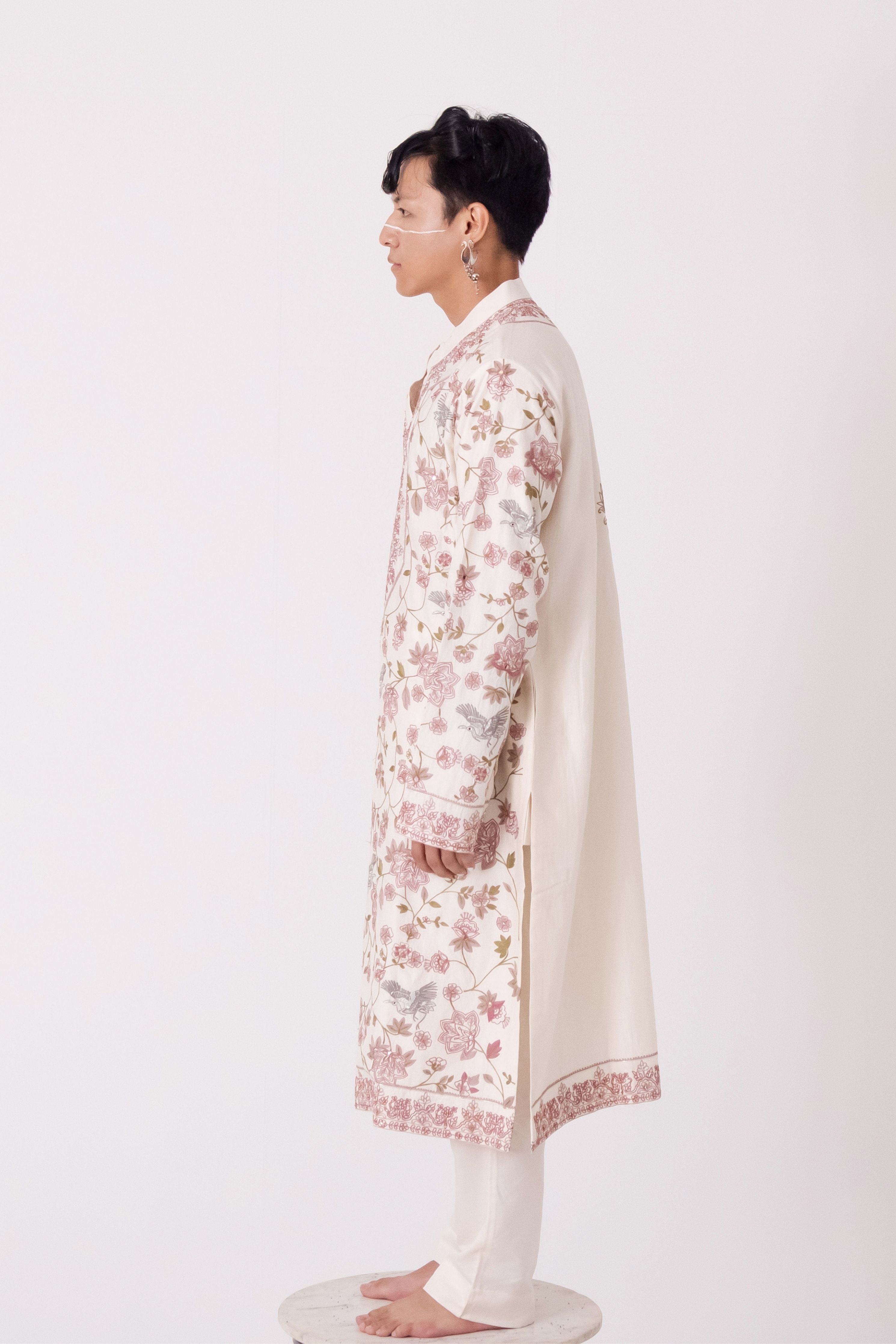 Ivory Flying Crane Kurta Set
